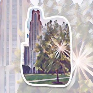 Cathedral of Learning Vinyl Sticker – University of Pittsburgh, Steel City Landmark