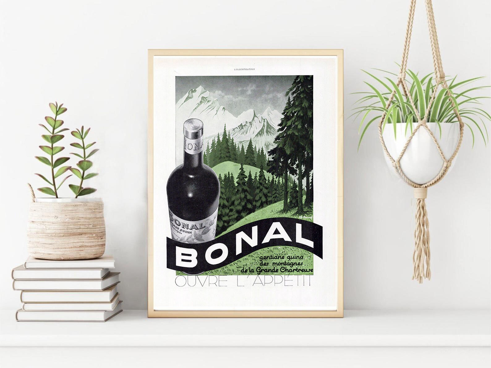 Rare & Authentique Affiche Vintage Années 30- Bonal -30x40cm-Sans Cadre - Décoration Murale Idée Cad