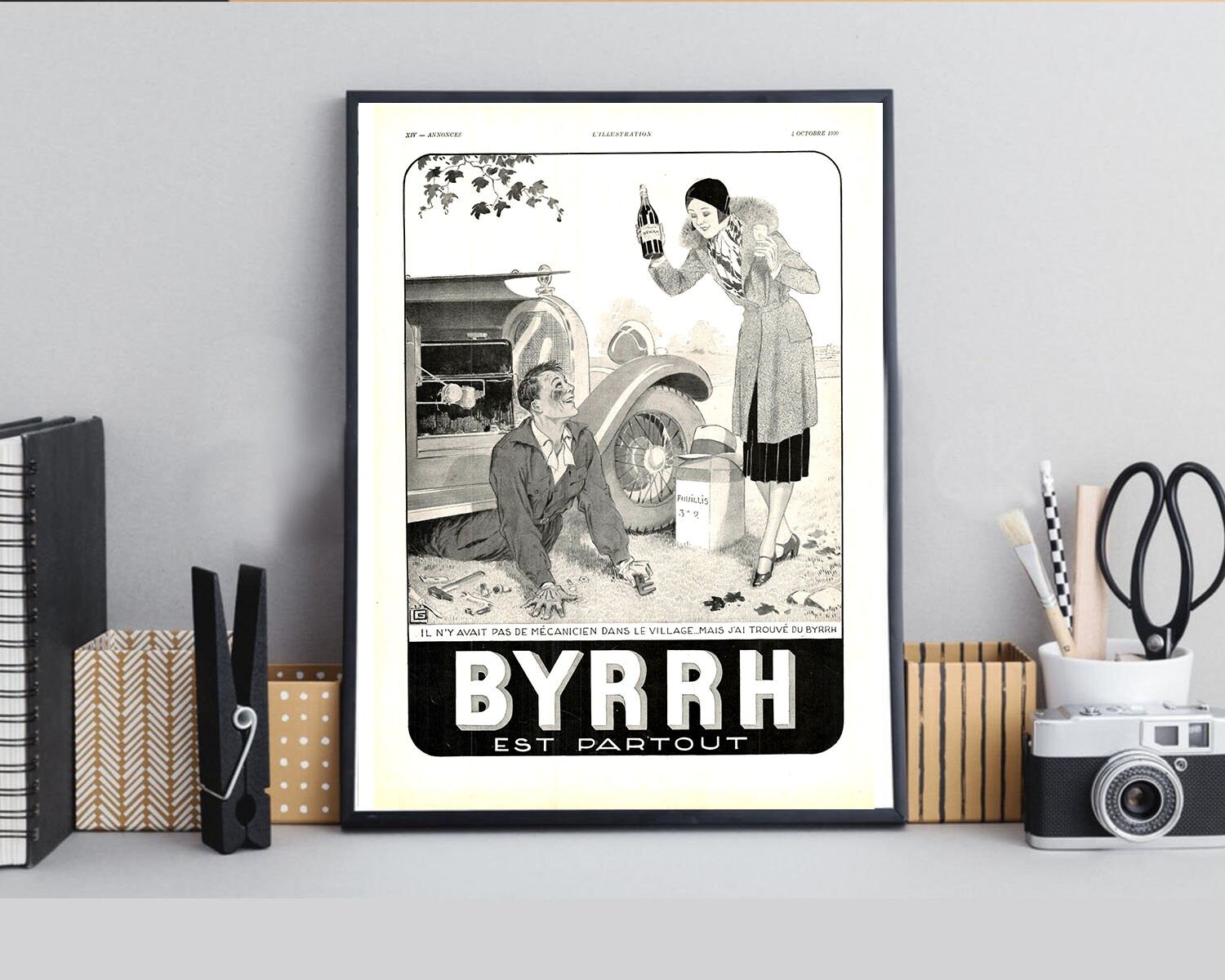 Rare & Authentique Affiche Vintage Années 30 - Byrrh -30x40cm Sans Cadre Décoration Murale Idée Cade