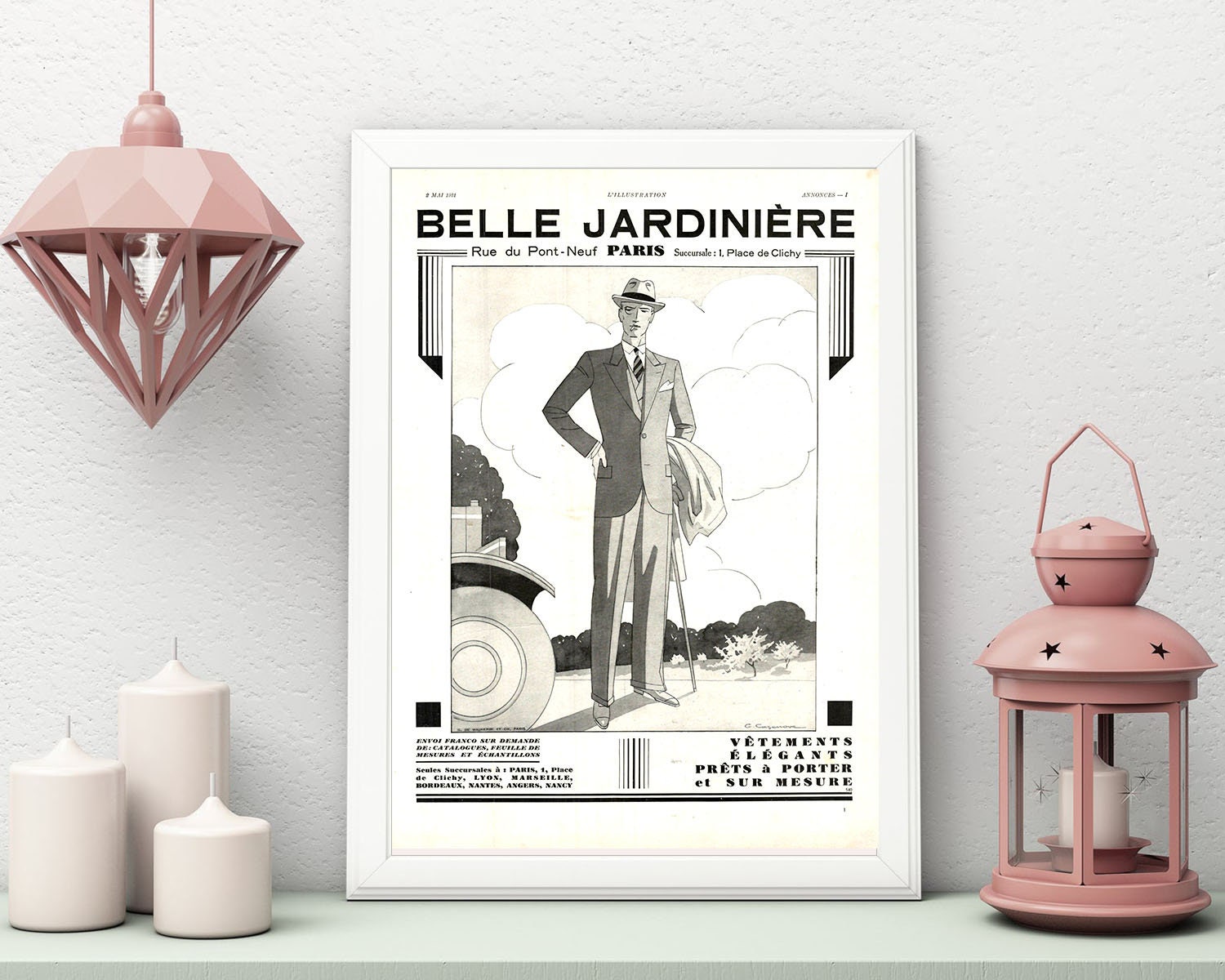 Rare & Authentique Affiche Vintage Années 30 - Belle Jardiniere -30x40cm-Sans Cadre- Décoration Mura