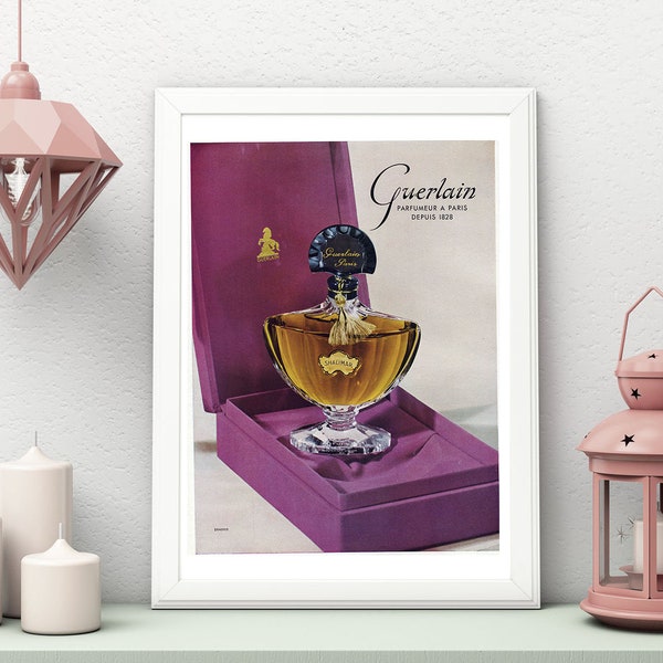 Original Vintage French Print 1930's - PARFUM GUERLIN  - 30x40cm - No Frame- Wall art decoration Gift idea - Limited stock