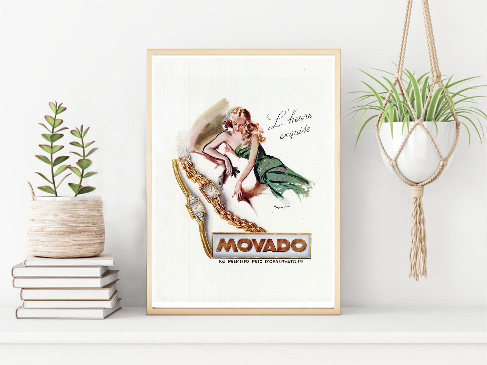 Rare & Authentique Affiche Vintage Années 30 - Movado Montre 30x40cm Sans Cadre Décoration Murale Id