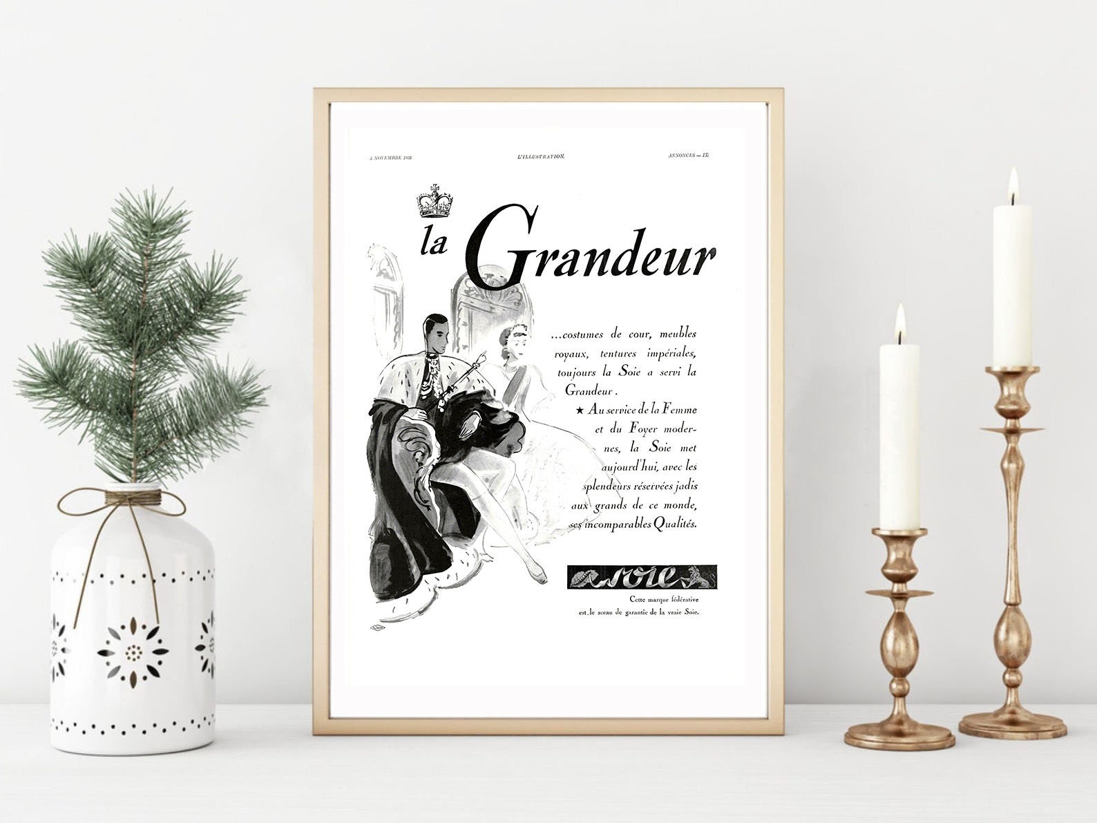 Rare & Authentique Affiche Vintage Années 30 - Gloire -30x40cm-Sans Cadre- Décoration Murale Idée Ca