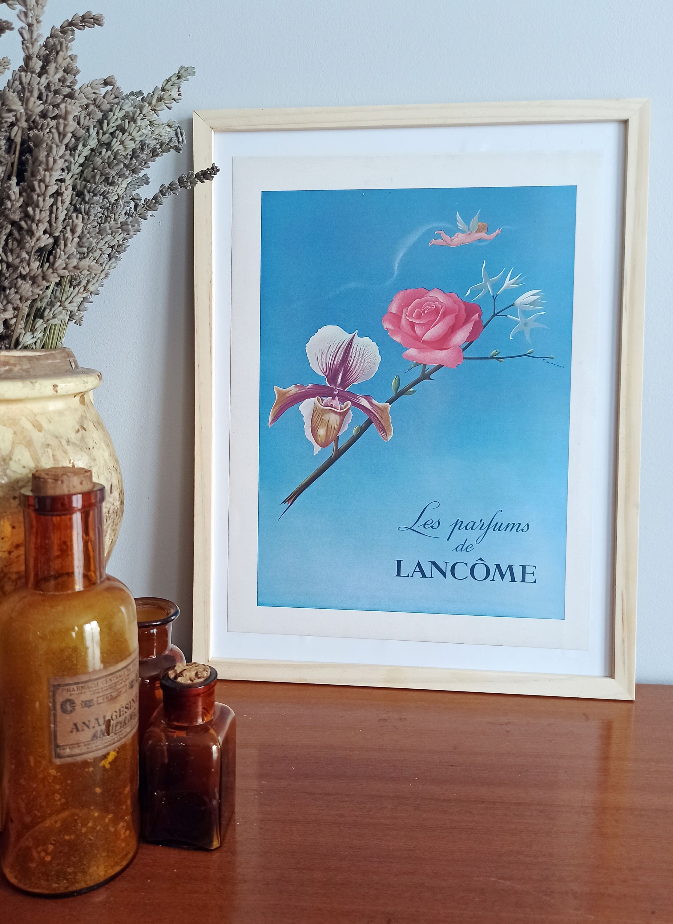 Affiche Vintage Originale Années 30 - Lancome Paris Parfum -30x40cm-Sans Cadre- Décoration Murale Id