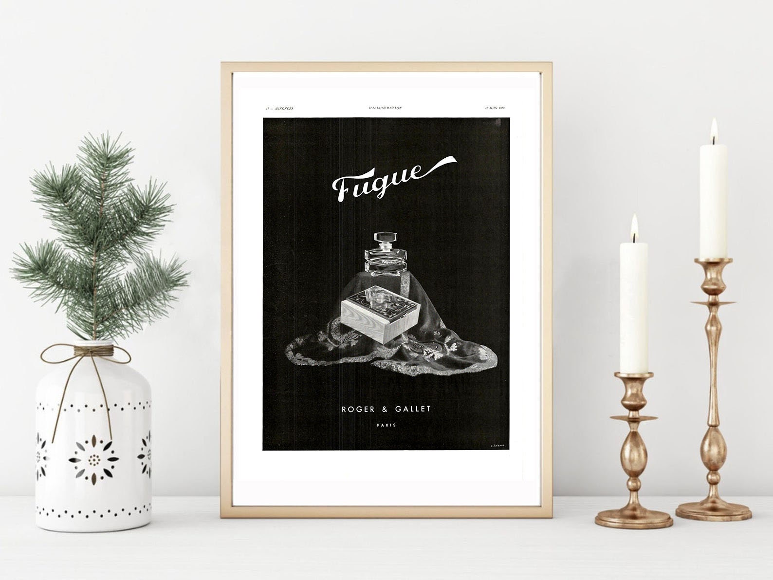 Affiche Vintage Originale Années 30- Roger & Gallet Parfum -30x40cm-Sans Cadre-Décoration Murale- Id