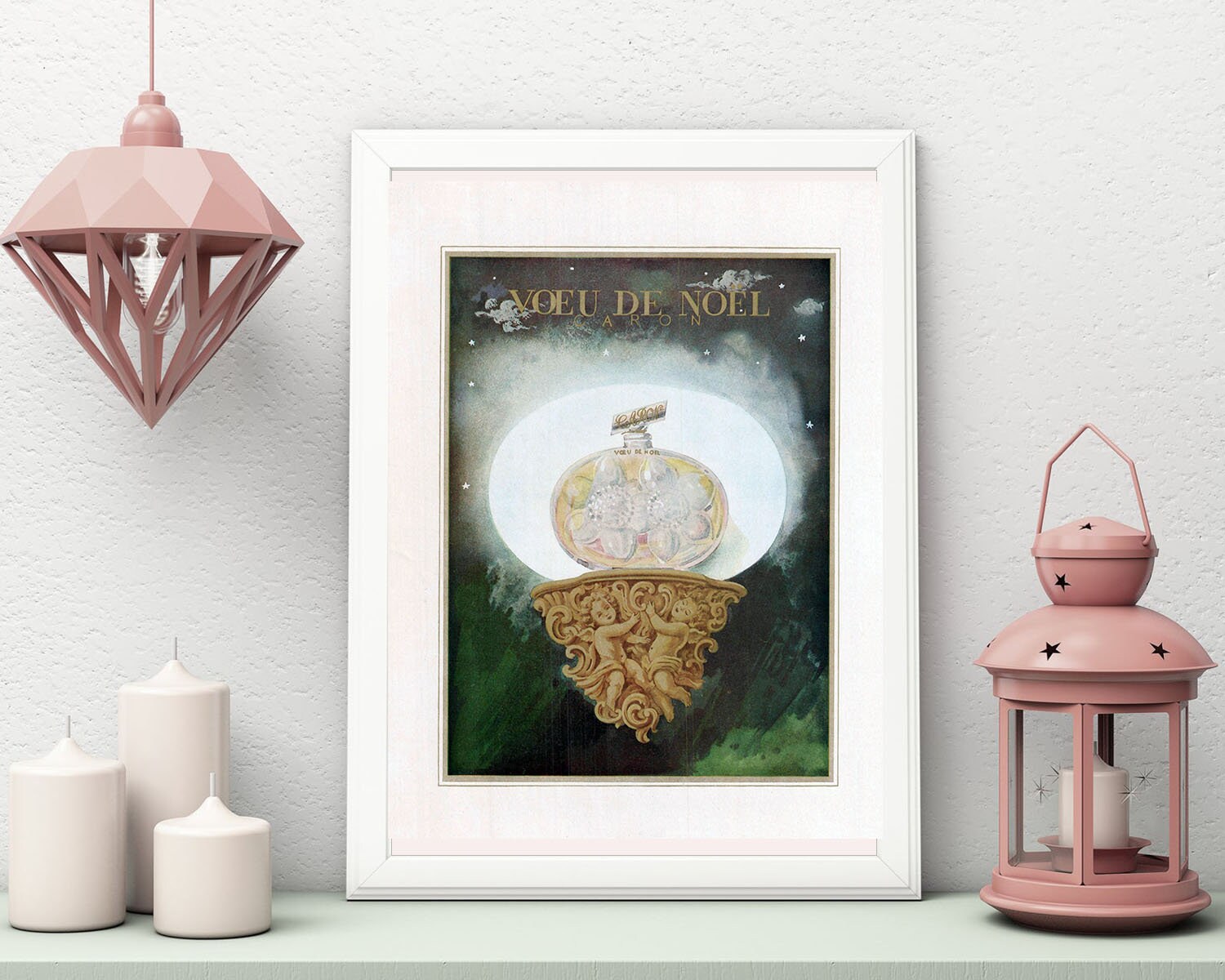 Affiche Vintage Originale Années 30 - Caron Paris Parfum -30x40cm-Sans Cadre- Décoration Murale Idée