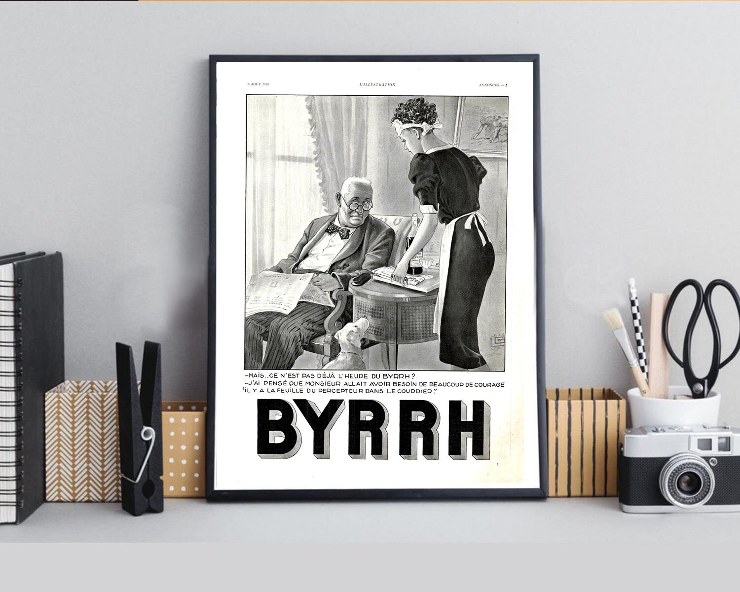 Rare & Authentique Affiche Vintage Années 30 - Byrrh -30x40cm Sans Cadre Décoration Murale Idée Cade