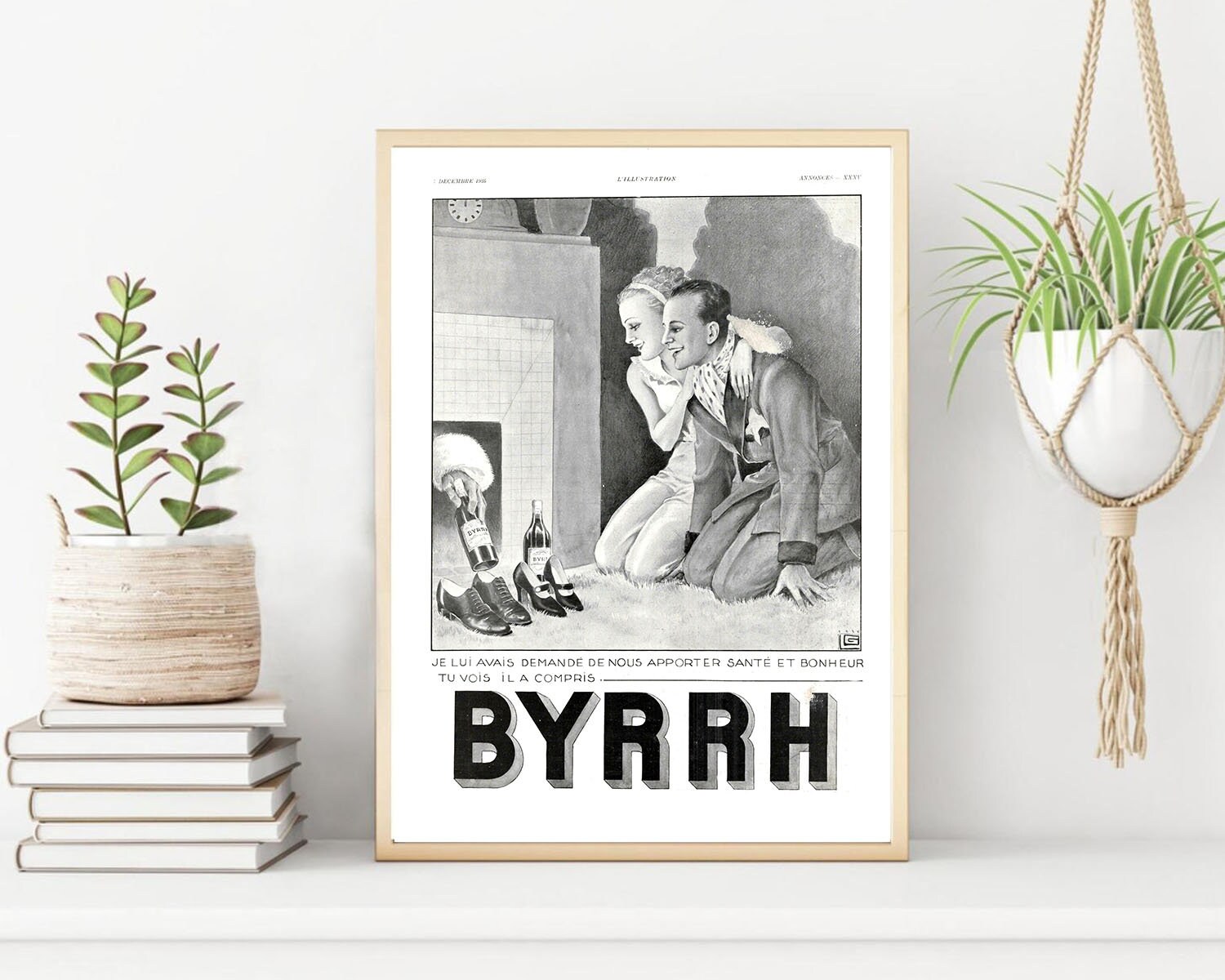 Rare & Authentique Affiche Vintage Années 30 - Byrrh -30x40cm Sans Cadre Décoration Murale Idée Cade