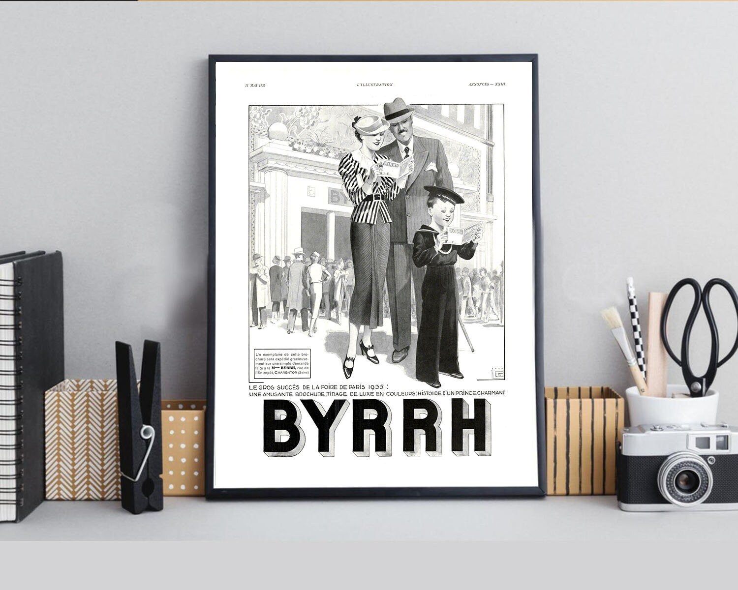 Rare & Authentique Affiche Vintage Années 30 - Byrrh -30x40cm Sans Cadre Décoration Murale Idée Cade