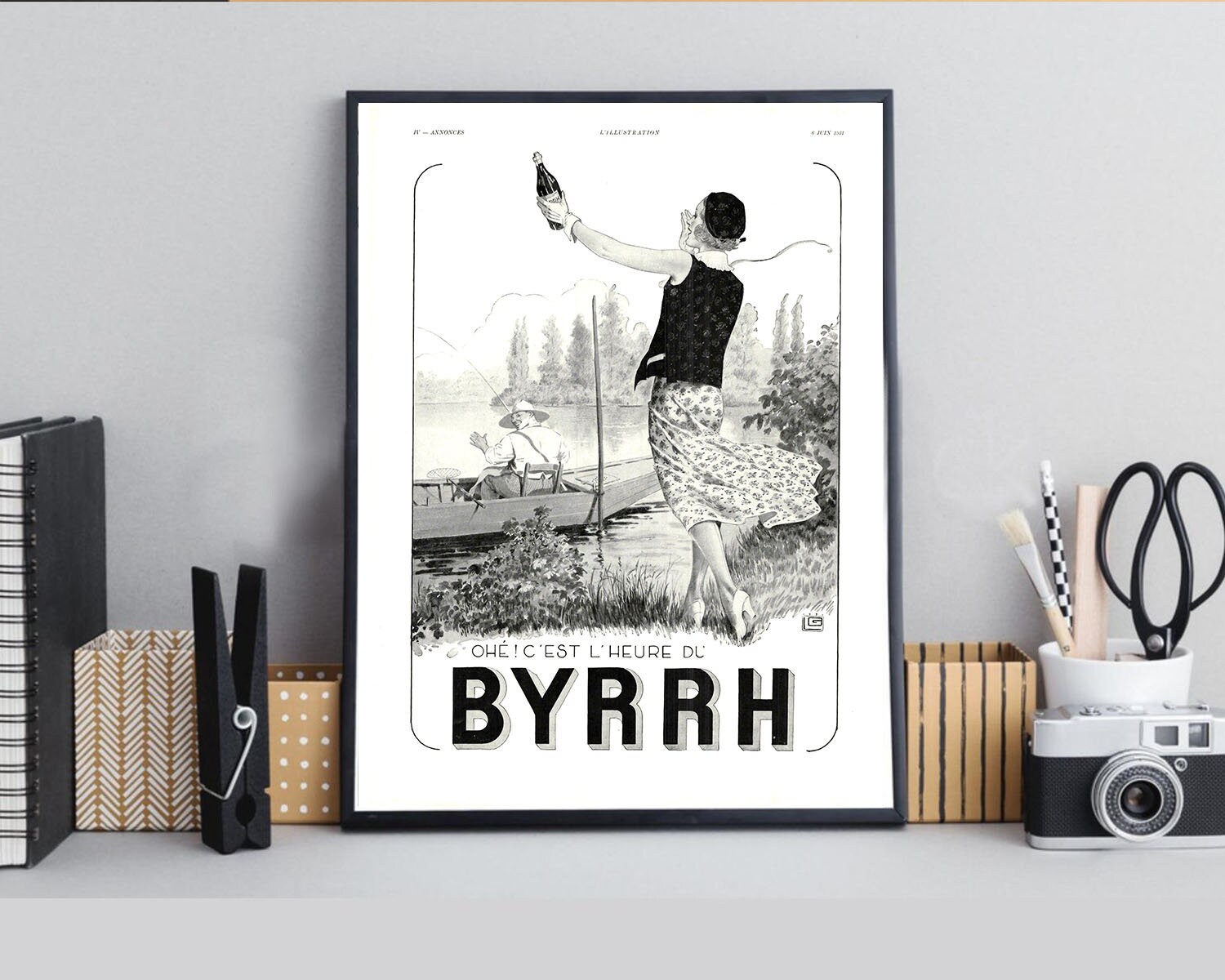 Rare & Authentique Affiche Vintage Années 30 - Byrrh -30x40cm Sans Cadre Décoration Murale Idée Cade