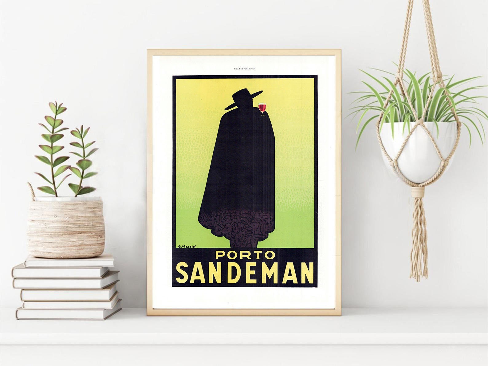 Rare & Authentique Affiche Vintage Années 30- Porto Sandeman -30x40cm-Sans Cadre - Décoration Murale