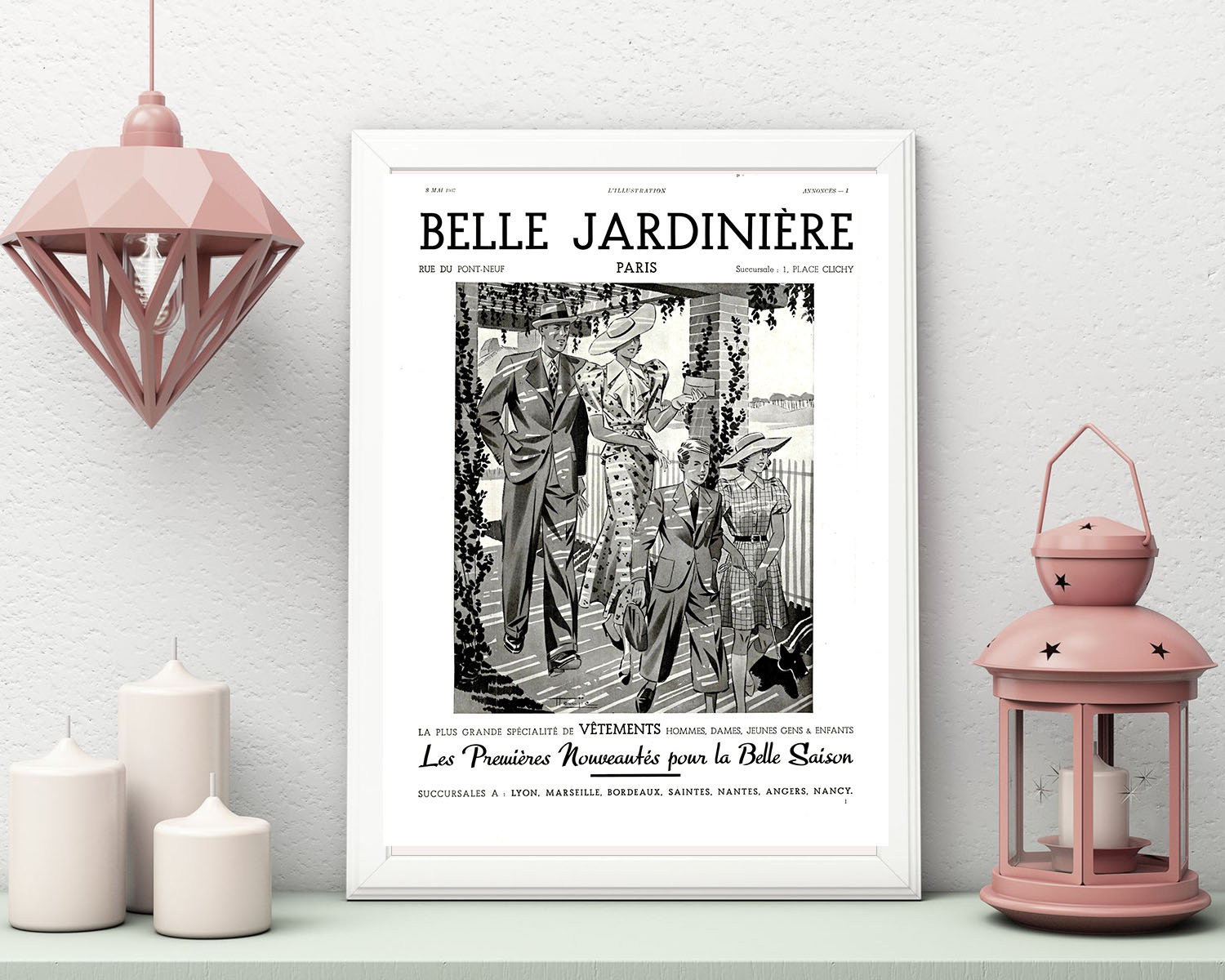 Rare & Authentique Affiche Vintage Années 30 - Belle Jardiniere -30x40cm-Sans Cadre- Décoration Mura
