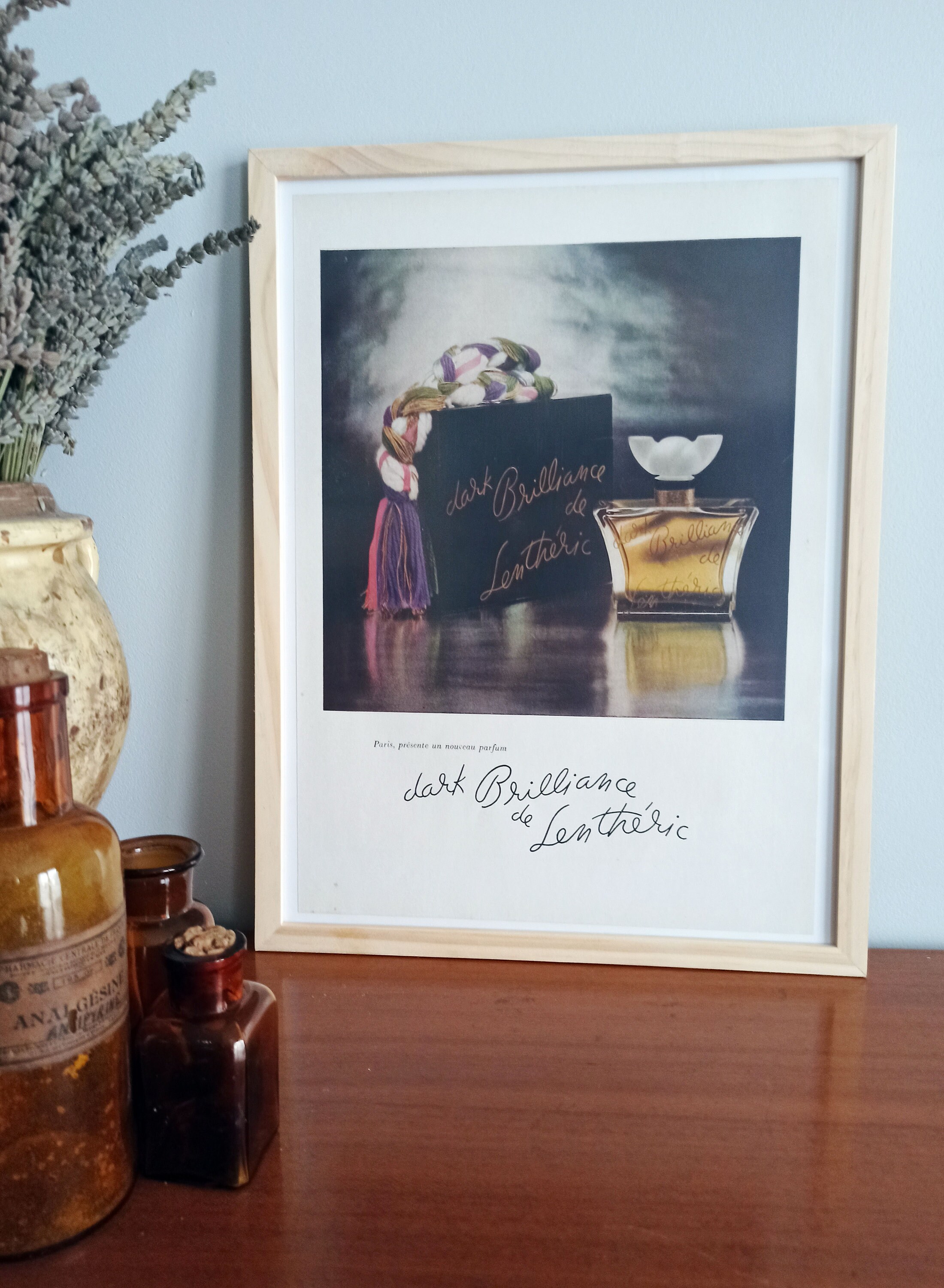 Affiche Vintage Originale Années 30 - Lentheric Paris Parfum -30x40cm-Sans Cadre- Décoration Murale