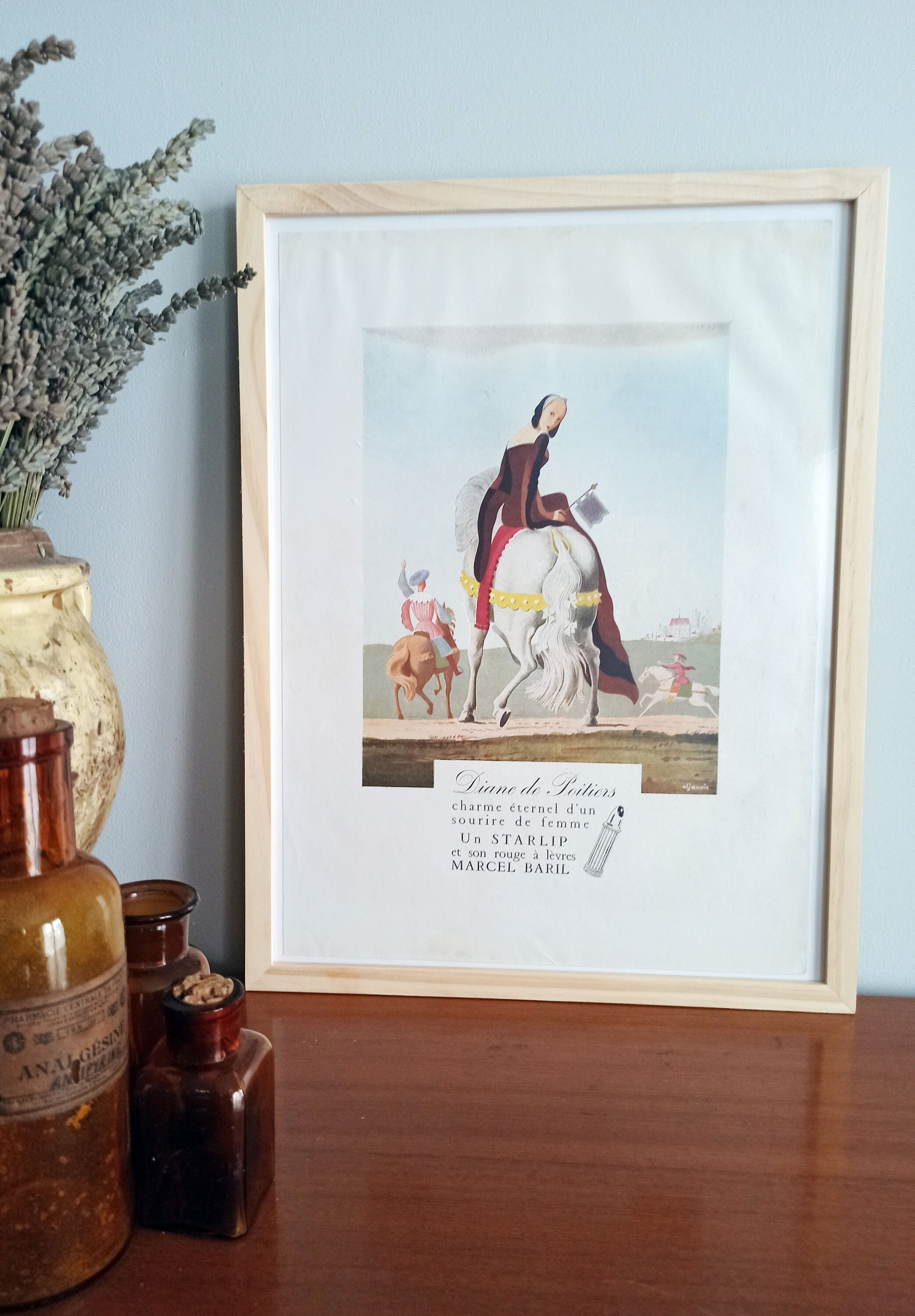 Affiche Vintage Originale Années 30 - Marcel Baril Rouge à Lèvres -30x40cm-Sans Cadre- Décoration Mu