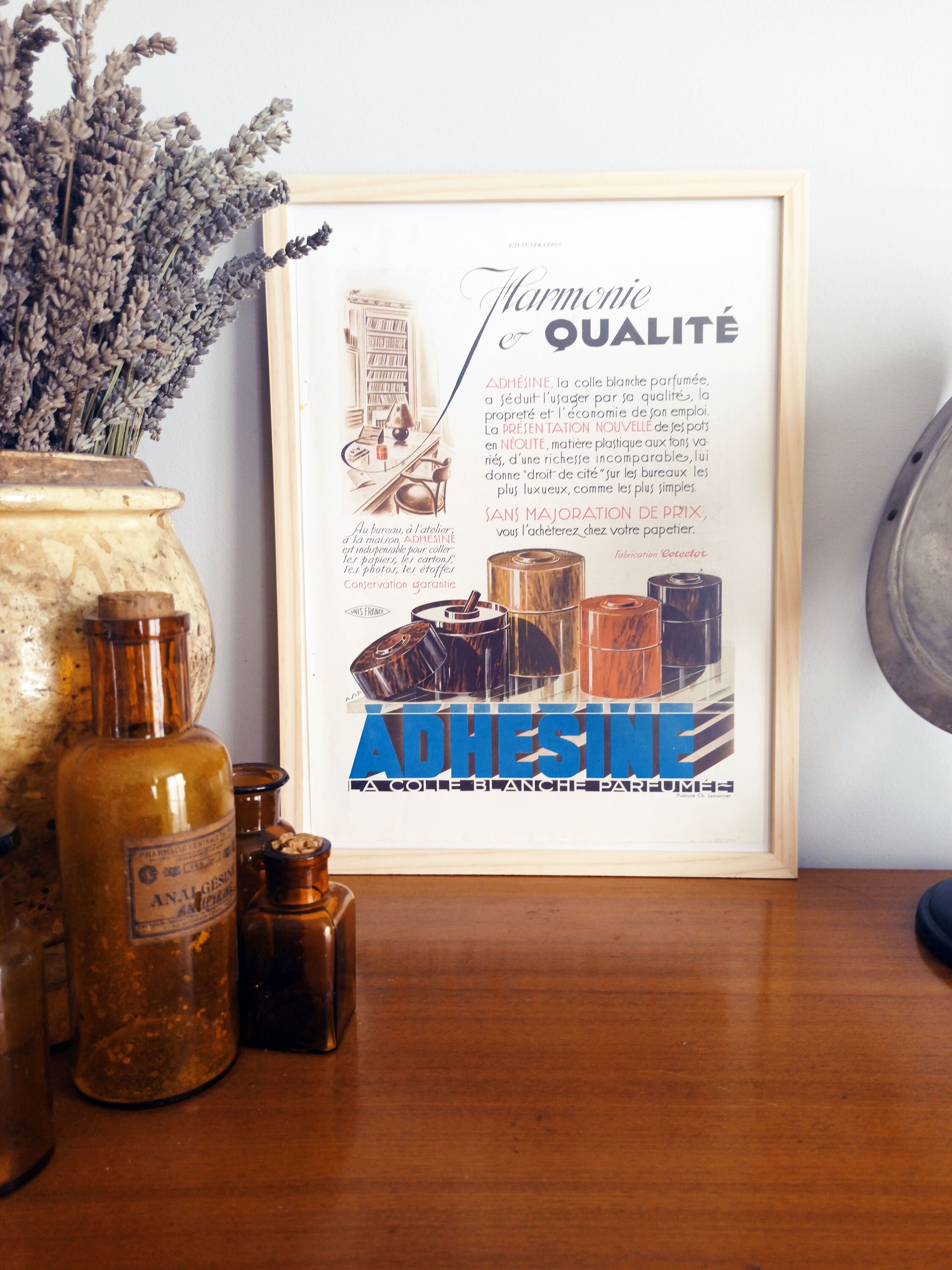 Rare & Authentique Affiche Vintage Années 30 - Ahesine -30x40cm Sans Cadre Décoration Murale Idée Ca