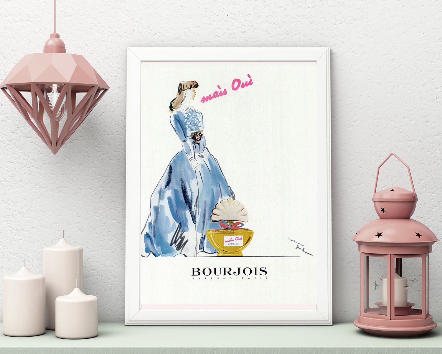 Affiche Vintage Originale Années 30 - Bourjois Paris Parfum -30x40cm-Sans Cadre- Décoration Murale I