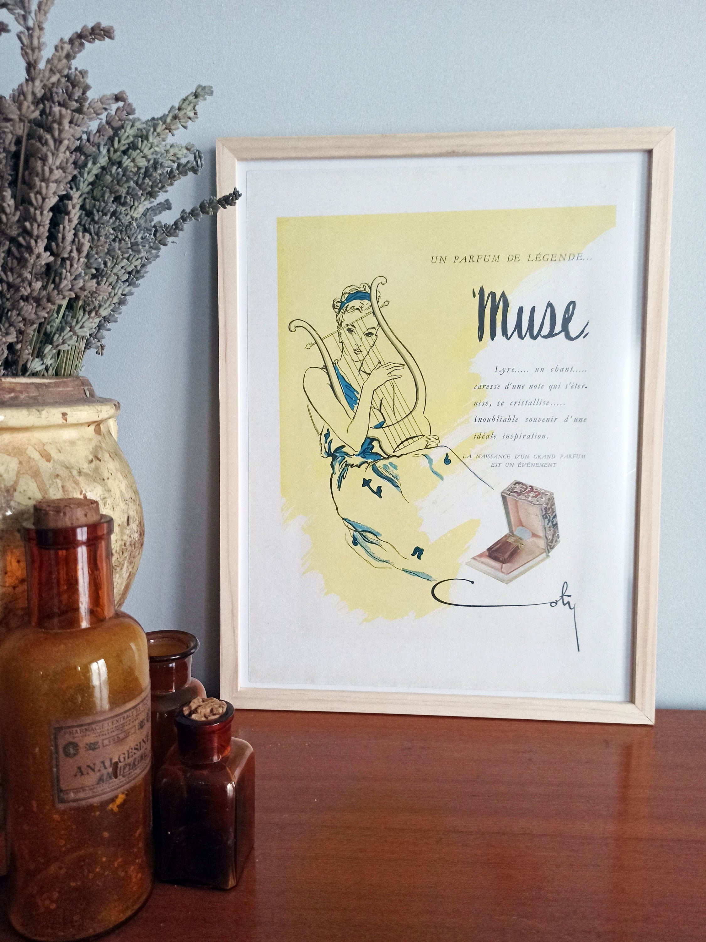 Affiche Vintage Originale Années 30 - Coty Paris Parfum -30x40cm-Sans Cadre- Décoration Murale Idée