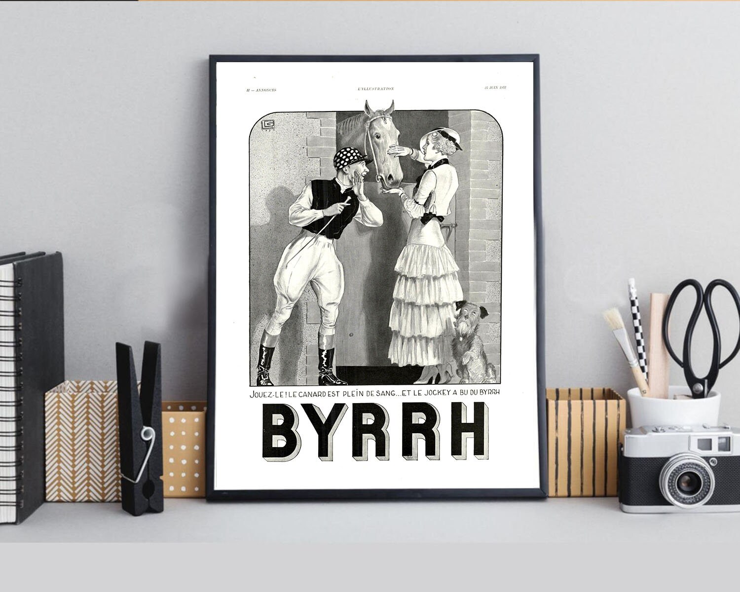Rare & Authentique Affiche Vintage Années 30 - Byrrh -30x40cm Sans Cadre Décoration Murale Idée Cade