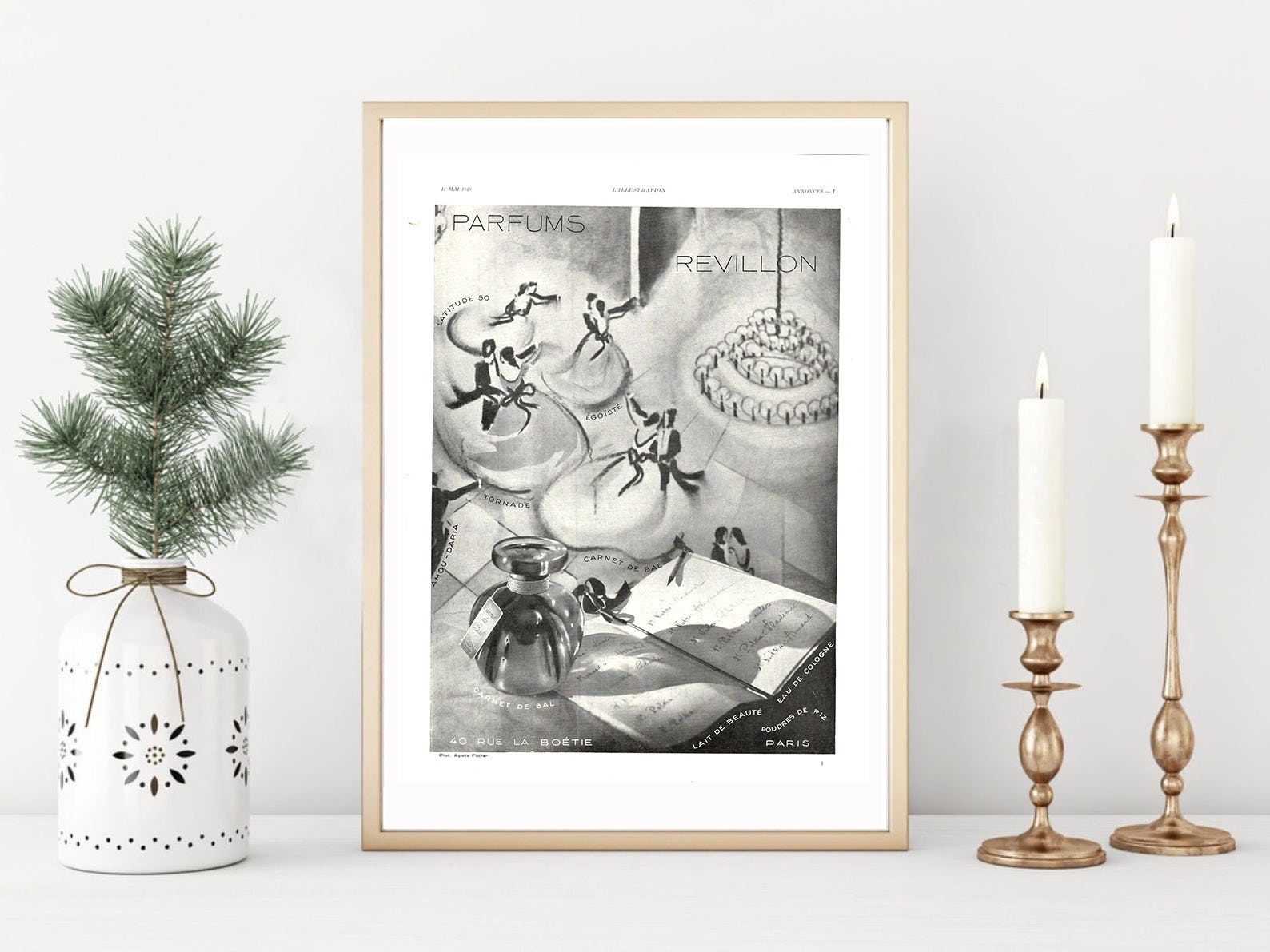 Affiche Vintage Originale Années 30- Revillon Parfum -30x40cm-Sans Cadre-Décoration Murale- Idée Cad