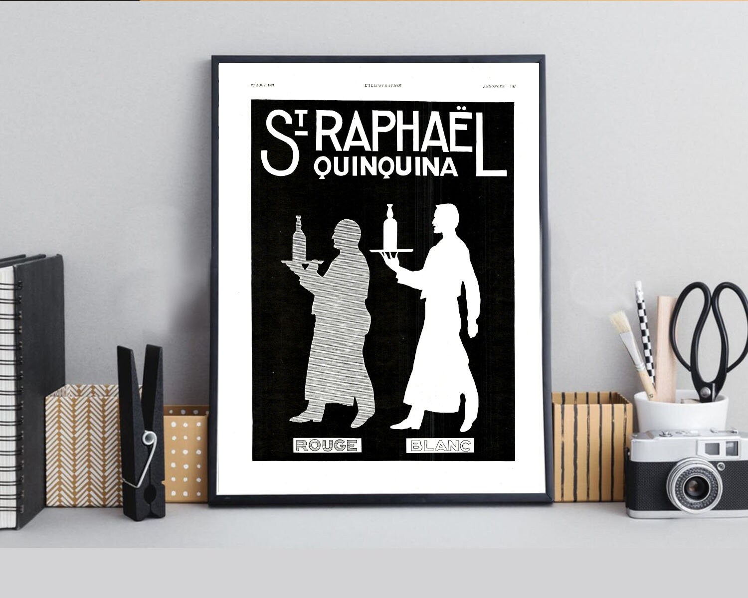 Rare & Authentique Affiche Vintage Années 30 - St Raphael -30x40cm Sans Cadre Décoration Murale Idée