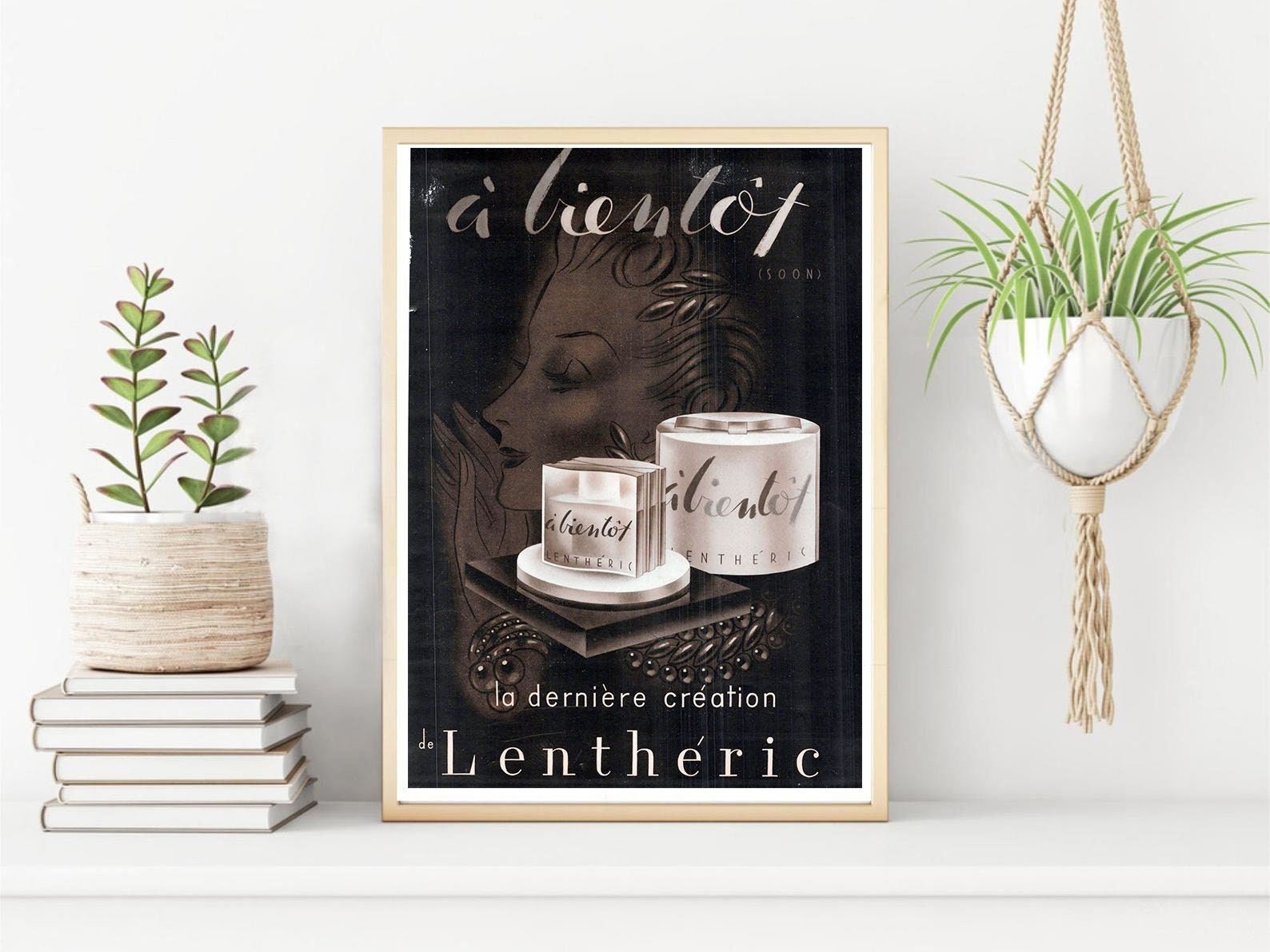 Affiche Vintage Originale Années 30 - Lentheric Parfum -30x40cm-Sans Cadre- Décoration Murale Idée C