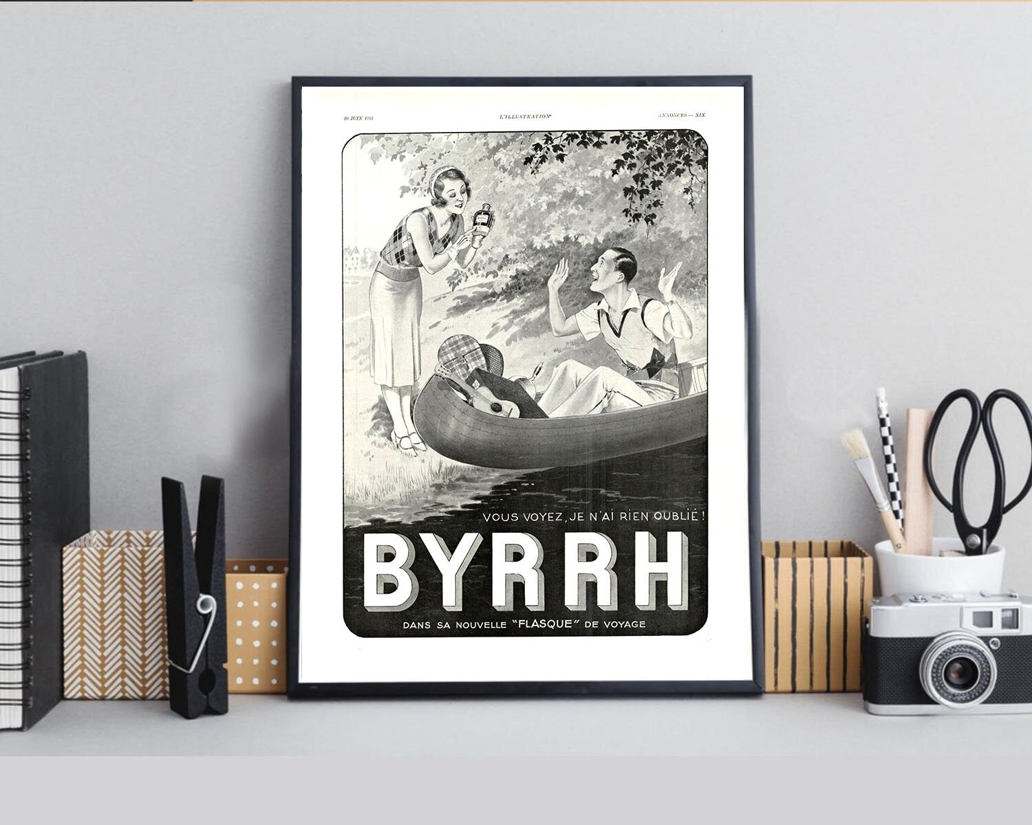 Rare & Authentique Affiche Vintage Années 30 - Byrrh -30x40cm Sans Cadre Décoration Murale Idée Cade