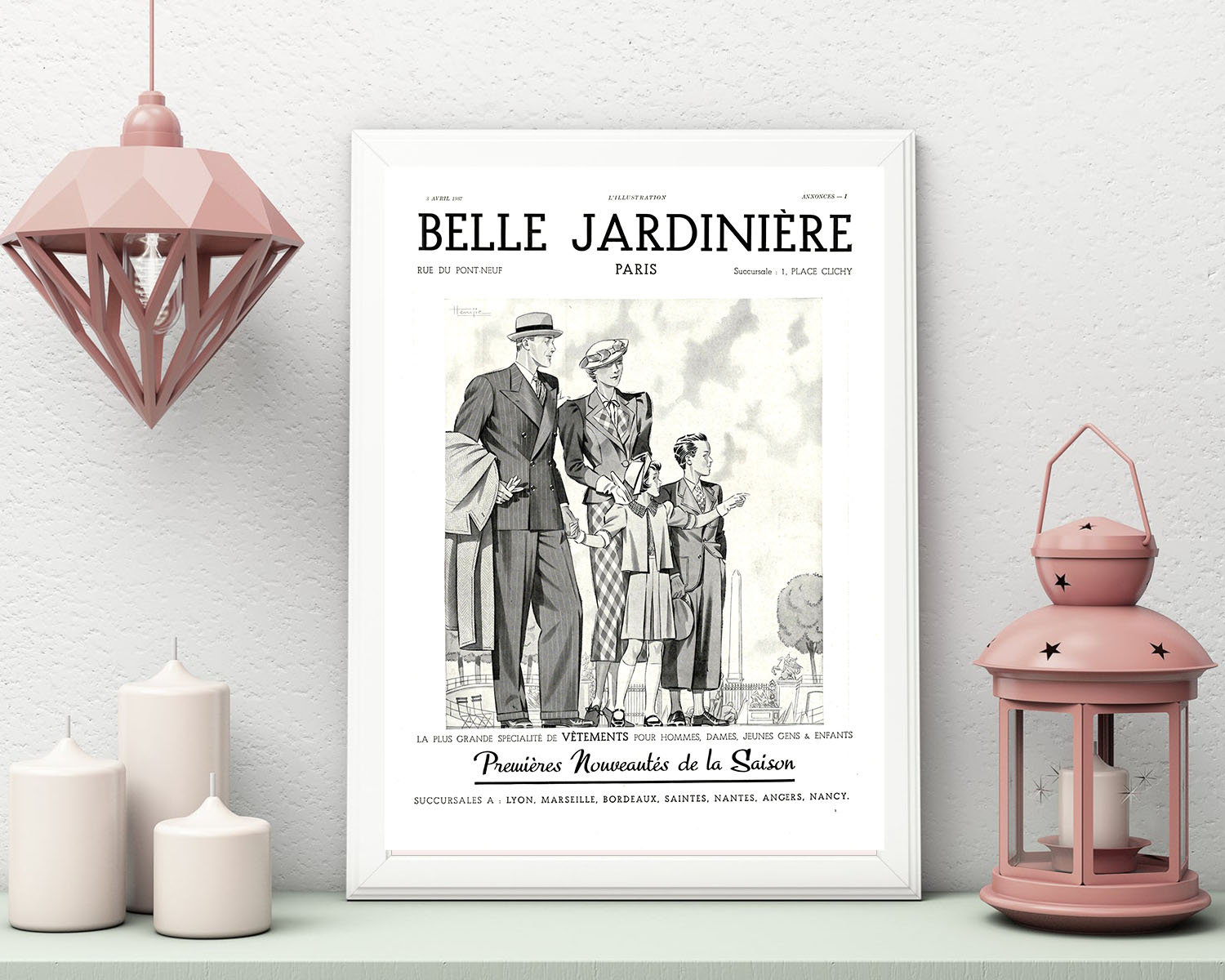 Rare & Authentique Affiche Vintage Années 30 - Belle Jardiniere -30x40cm-Sans Cadre- Décoration Mura