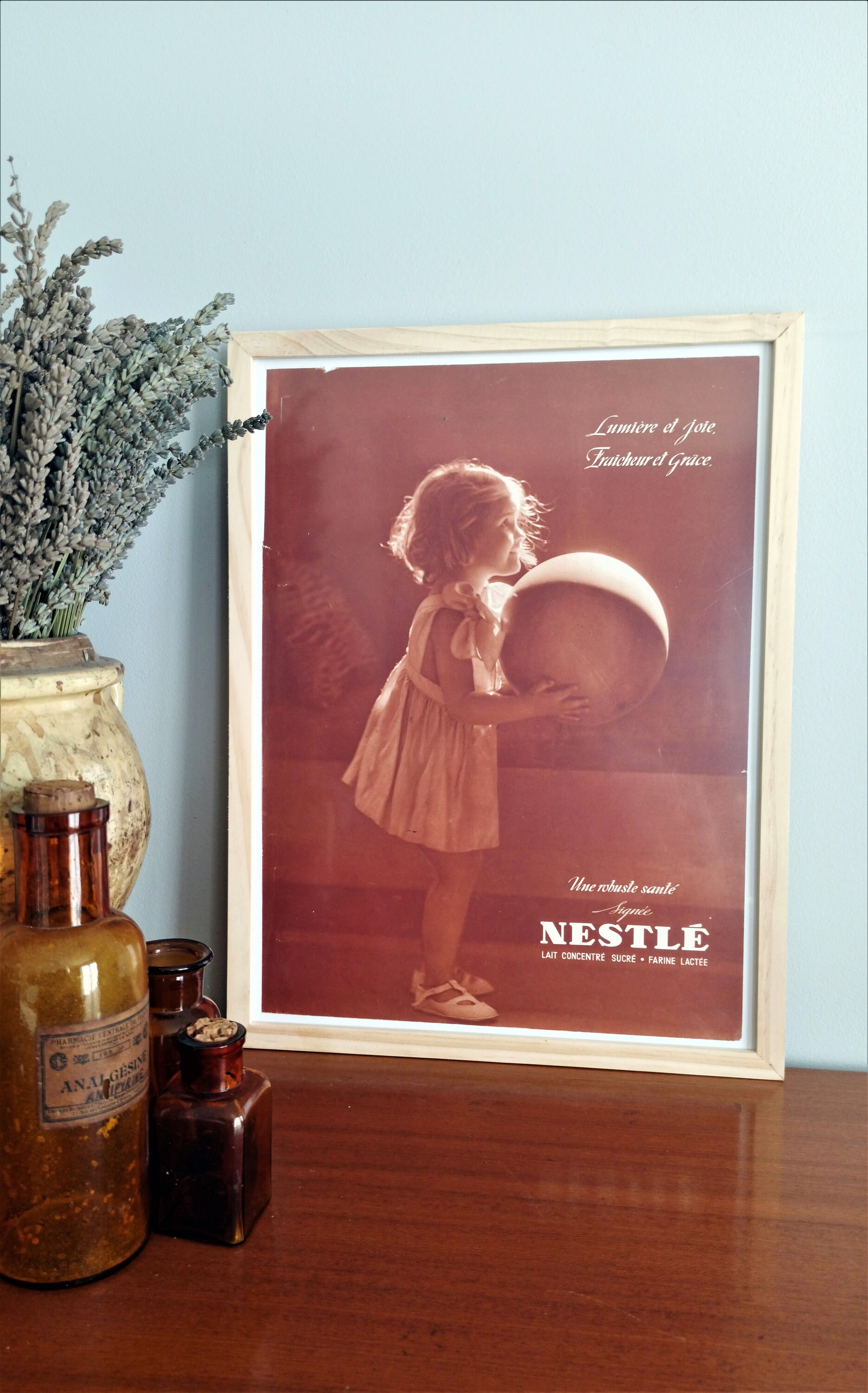 Rare & Authentique Affiche Vintage Années 30 - Bébé Nestlé -30x40cm Sans Cadre Décoration Murale Idé