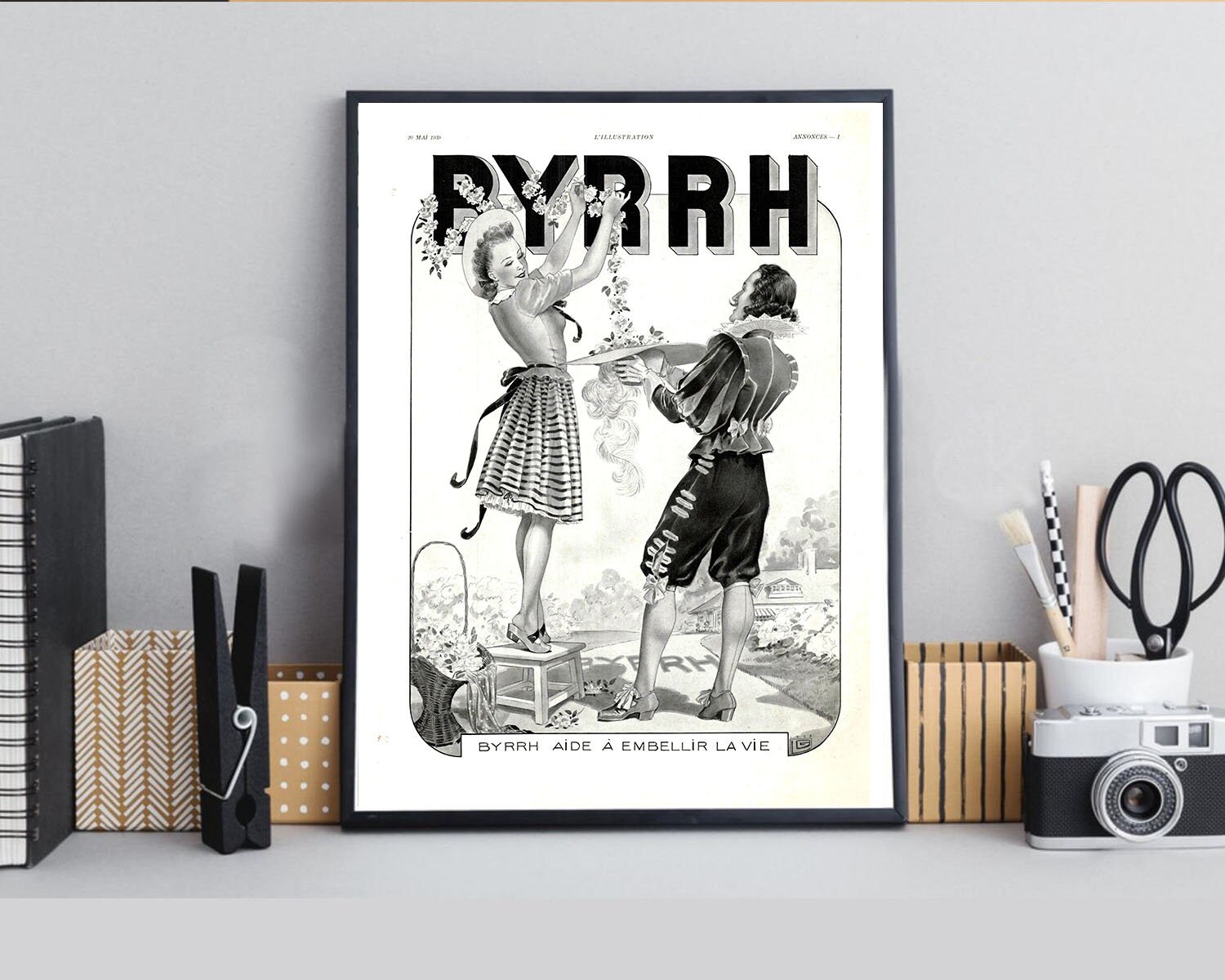 Rare & Authentique Affiche Vintage Années 30 - Byrrh -30x40cm Sans Cadre Décoration Murale Idée Cade