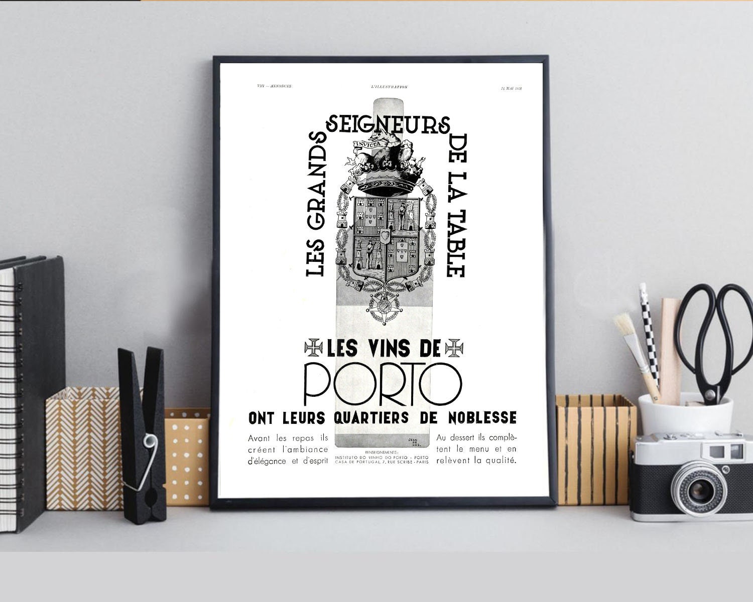 Rare & Authentique Affiche Vintage Années 30 - Porto -30x40cm Sans Cadre Décoration Murale Idée Cade