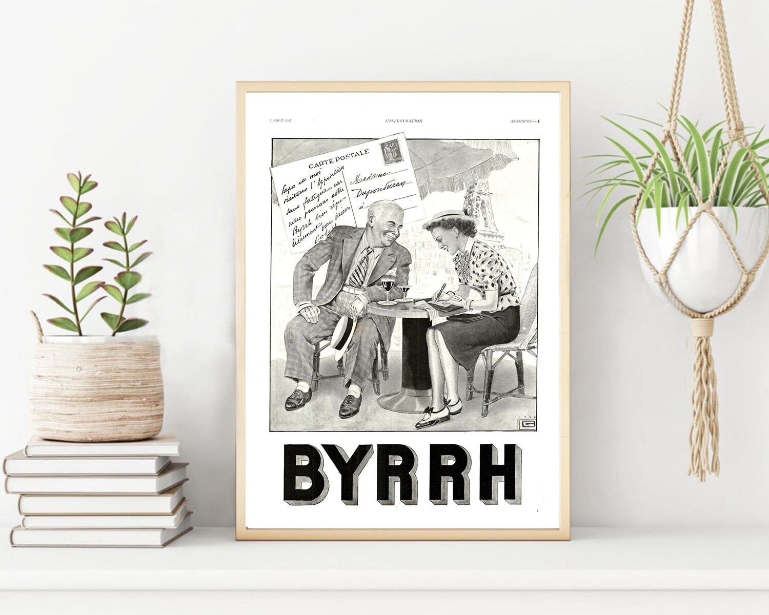 Rare & Authentique Affiche Vintage Années 30 - Byrrh -30x40cm Sans Cadre Décoration Murale Idée Cade