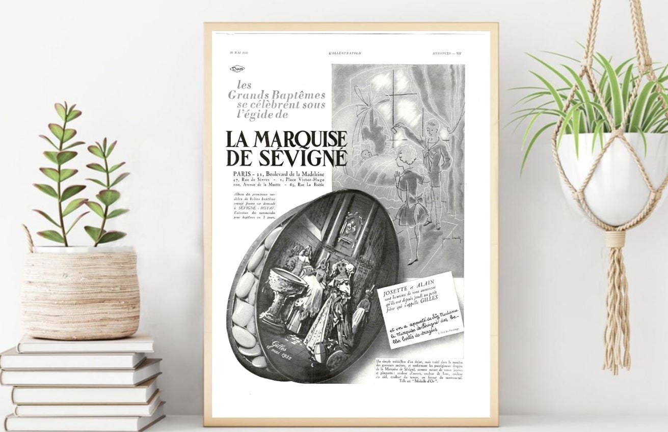 Rare & Authentique Affiche Vintage Années 30 - La Marquise de Sevigne -30x40cm Sans Cadre Décoration