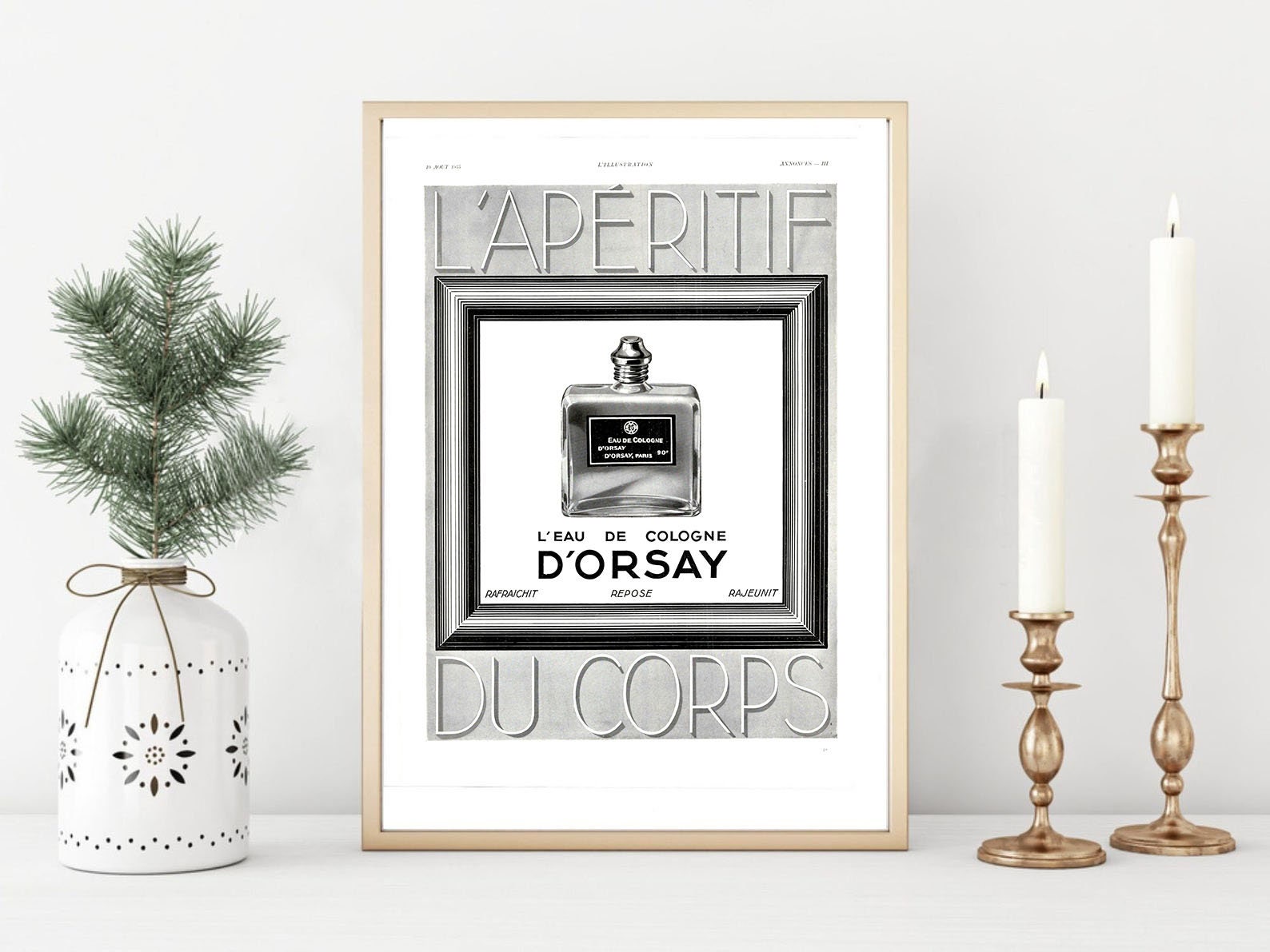 Affiche Vintage Originale Années 30- d'orsay Parfum -30x40cm-Sans Cadre-Décoration Murale- Idée Cade
