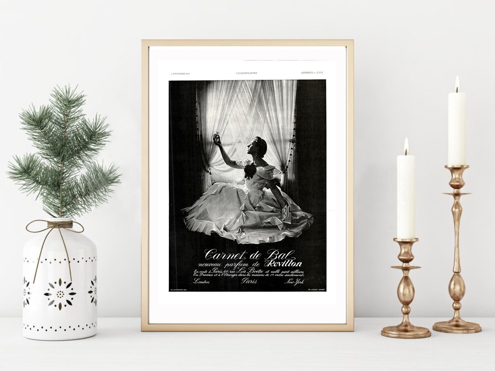 Affiche Vintage Originale Années 30- Revillon Parfum -30x40cm-Sans Cadre-Décoration Murale- Idée Cad