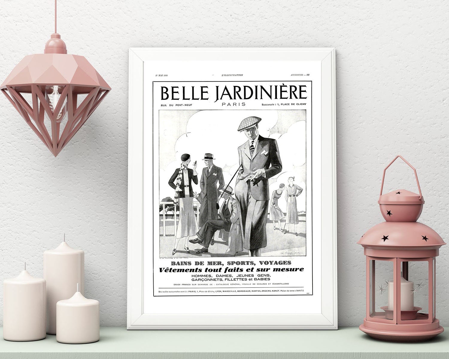Rare & Authentique Affiche Vintage Années 30 - Belle Jardiniere -30x40cm-Sans Cadre- Décoration Mura
