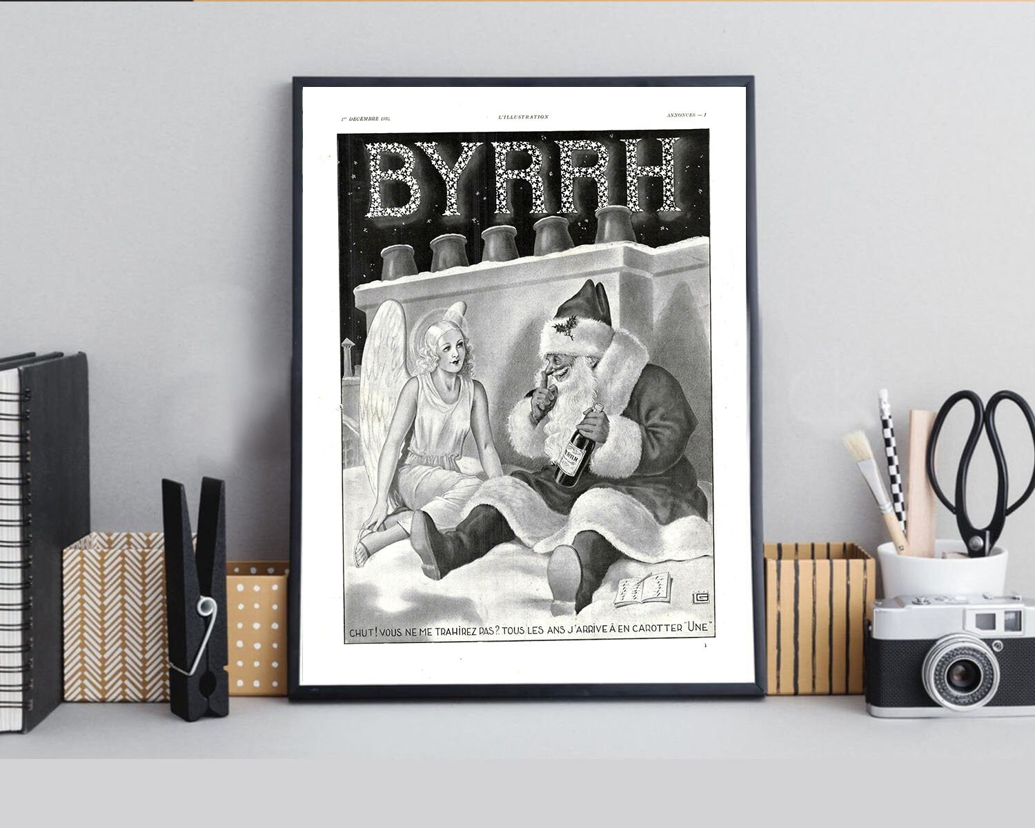 Rare & Authentique Affiche Vintage Années 30 - Byrrh -30x40cm Sans Cadre Décoration Murale Idée Cade