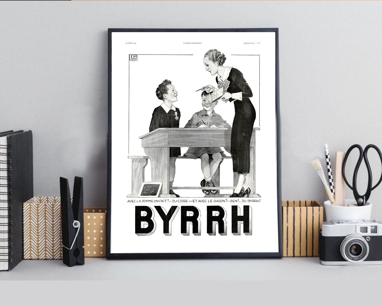 Rare & Authentique Affiche Vintage Années 30 - Byrrh -30x40cm Sans Cadre Décoration Murale Idée Cade