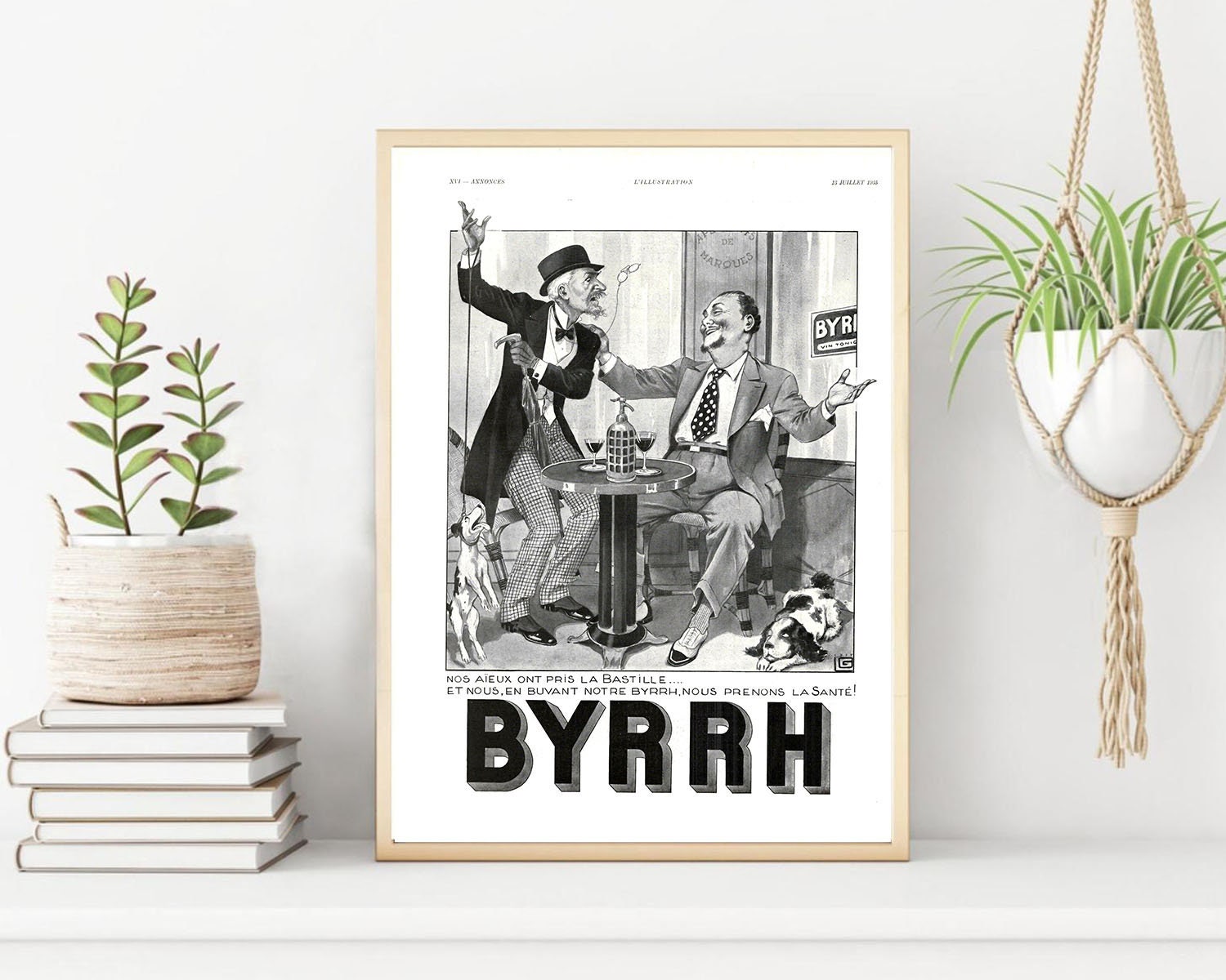 Rare & Authentique Affiche Vintage Années 30 - Byrrh -30x40cm Sans Cadre Décoration Murale Idée Cade