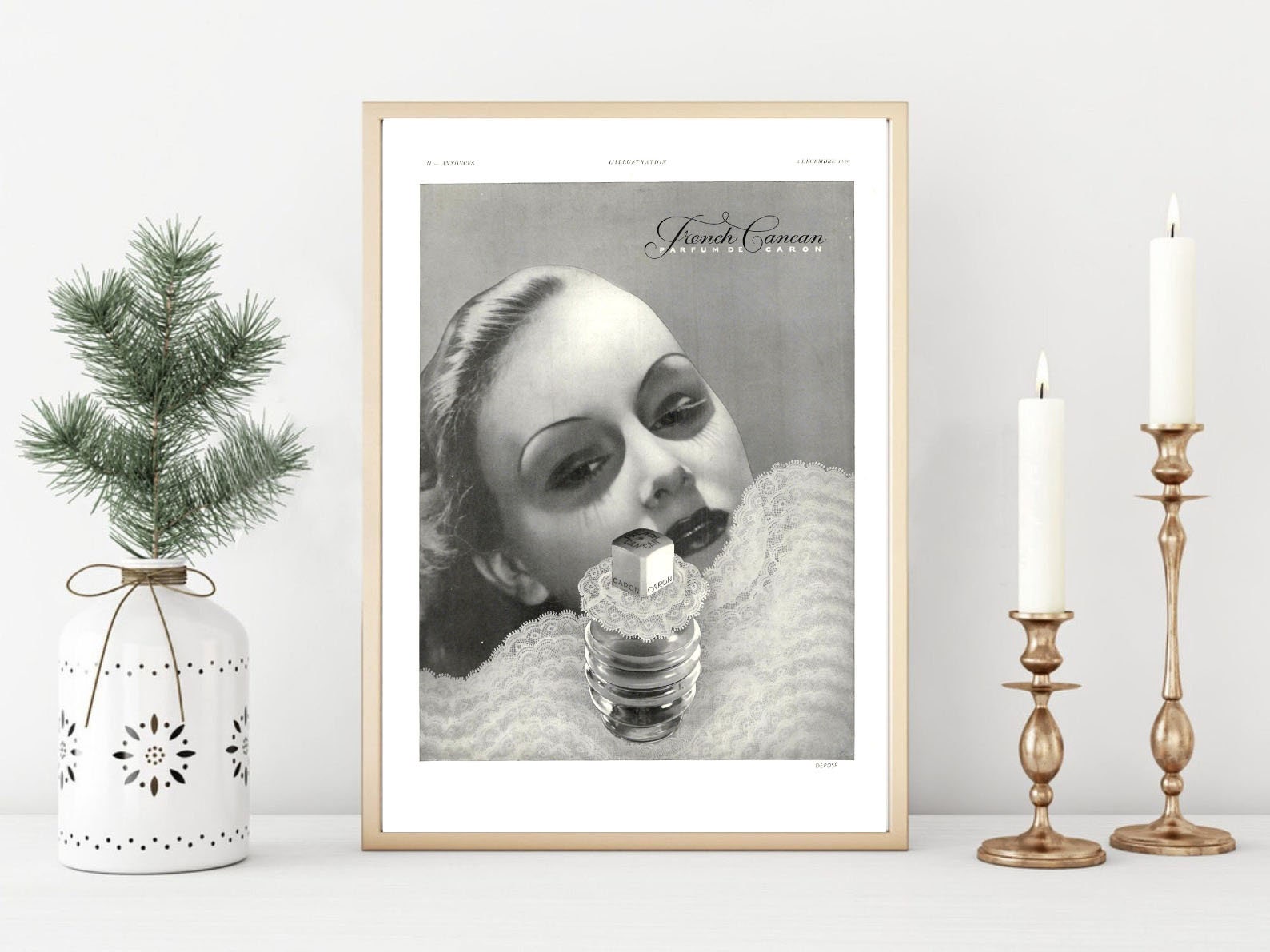 Affiche Vintage Originale Années 30- Caron Parfum -30x40cm-Sans Cadre-Décoration Murale- Idée Cadeau