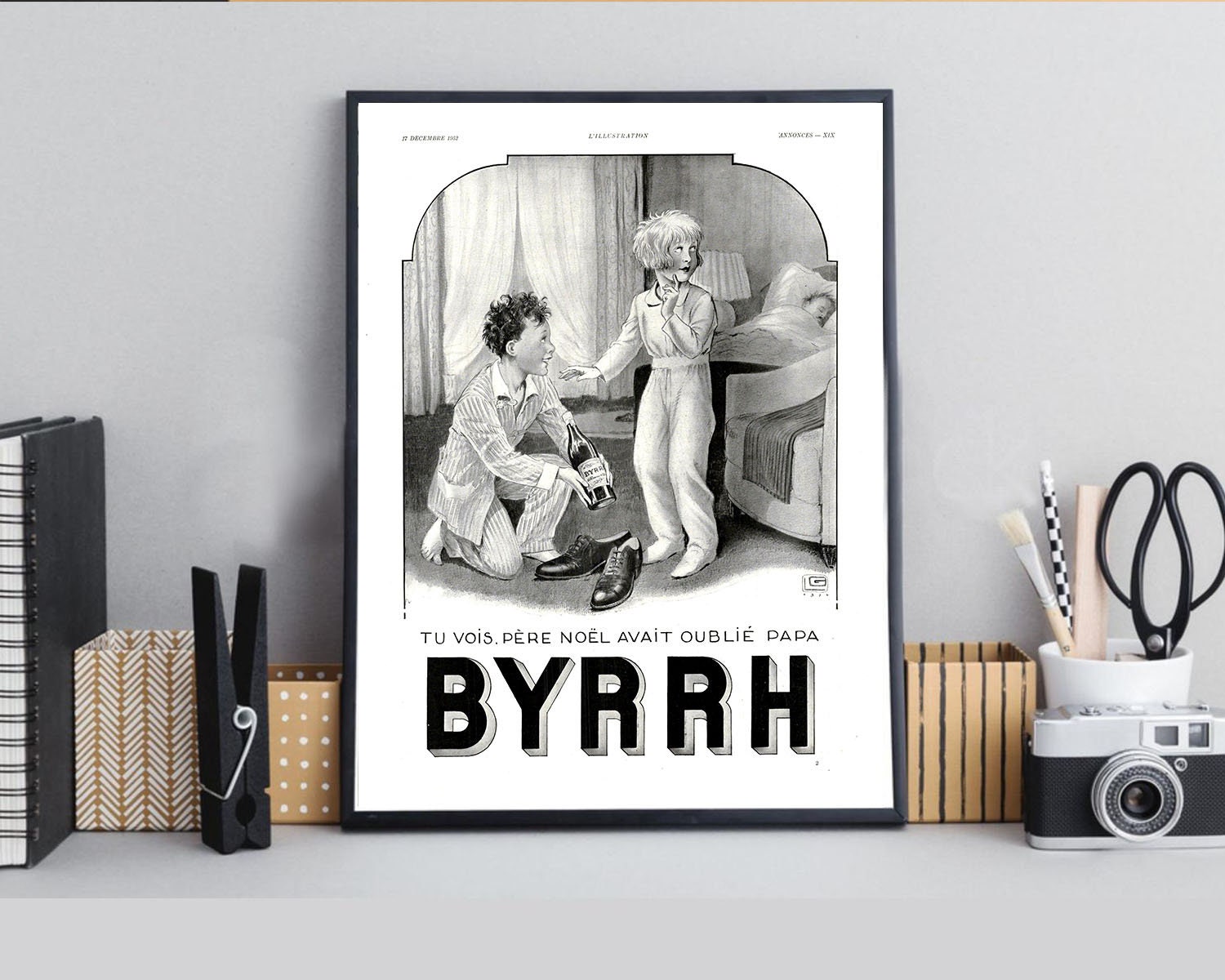 Rare & Authentique Affiche Vintage Années 30 - Byrrh -30x40cm Sans Cadre Décoration Murale Idée Cade