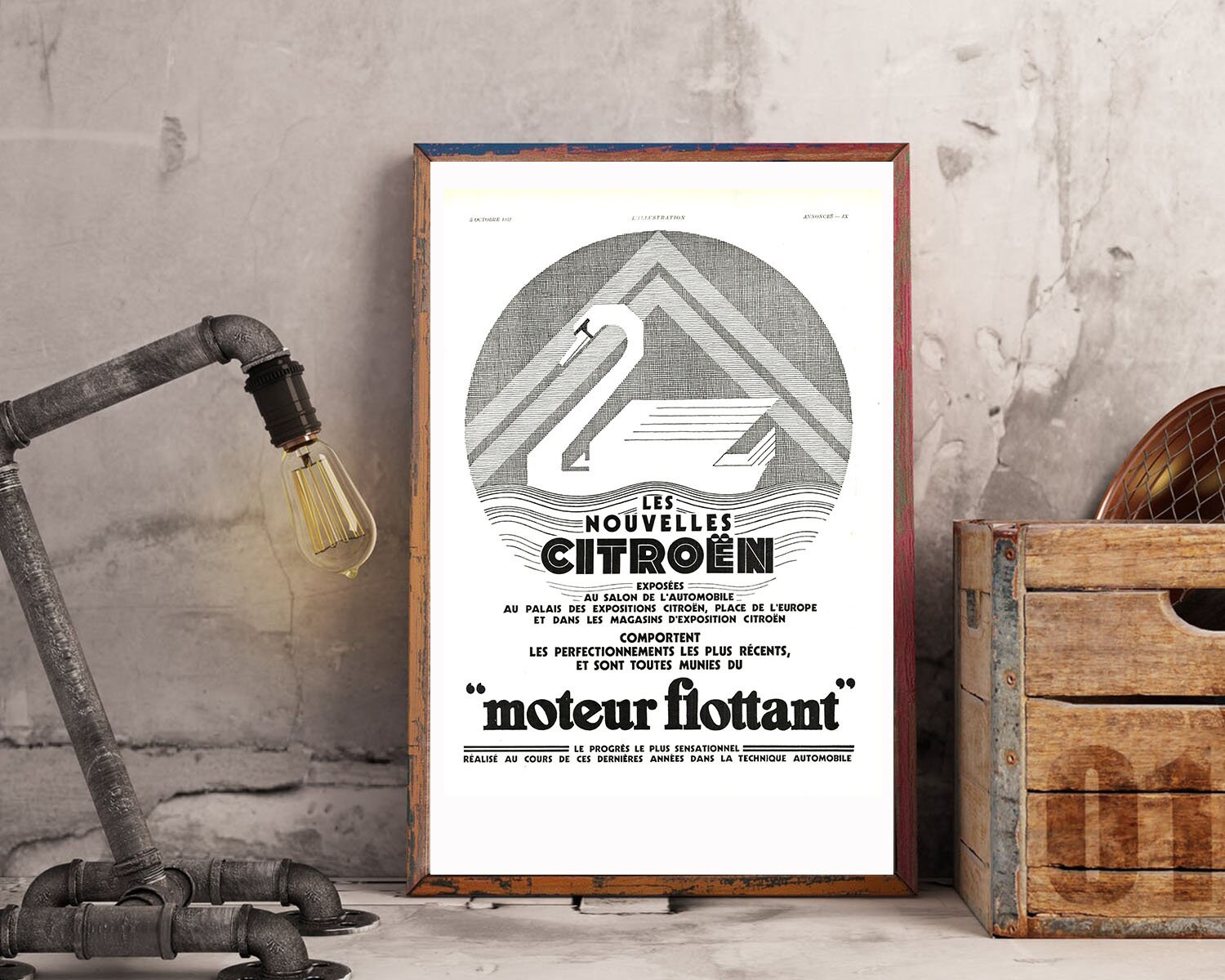 Rare & Authentique Affiche Vintage Années 30 -Citroen -30x40cm- Sans Cadre - Décoration Murale Idée 