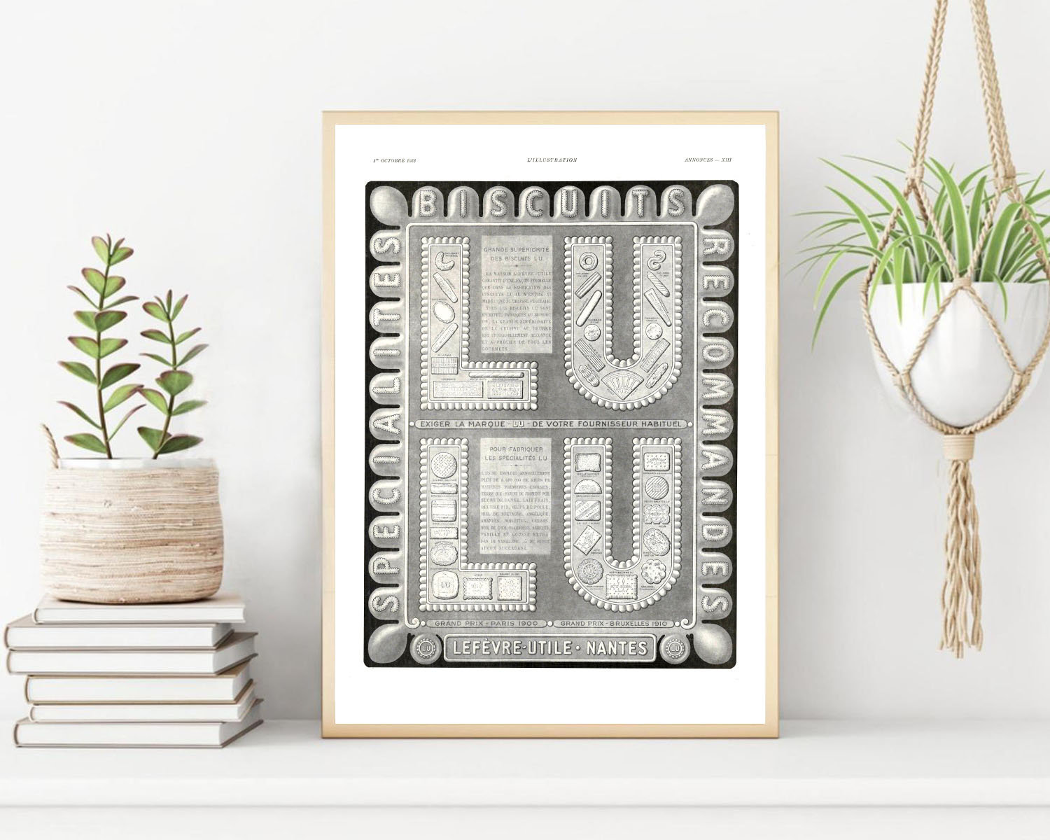 Rare & Authentique Affiche Vintage Années 30 - Biscuit Petit Lu -30x40cm Sans Cadre Décoration Mural