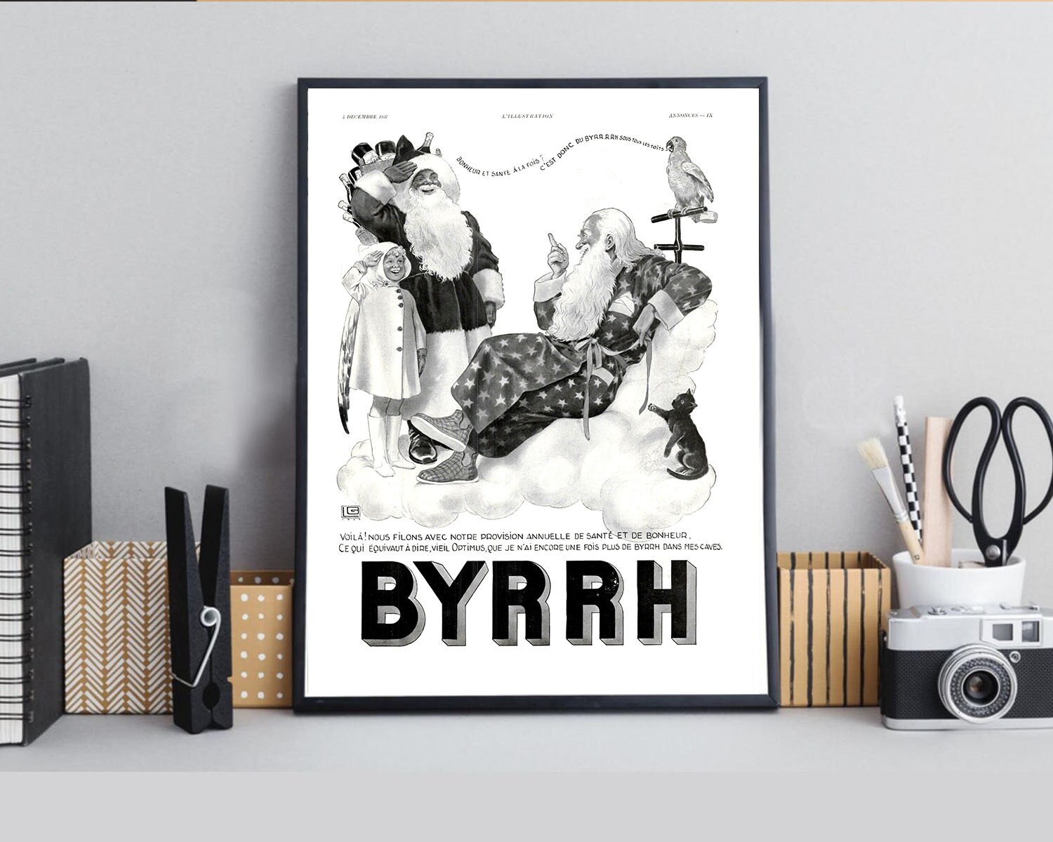 Rare & Authentique Affiche Vintage Années 30 - Byrrh -30x40cm Sans Cadre Décoration Murale Idée Cade