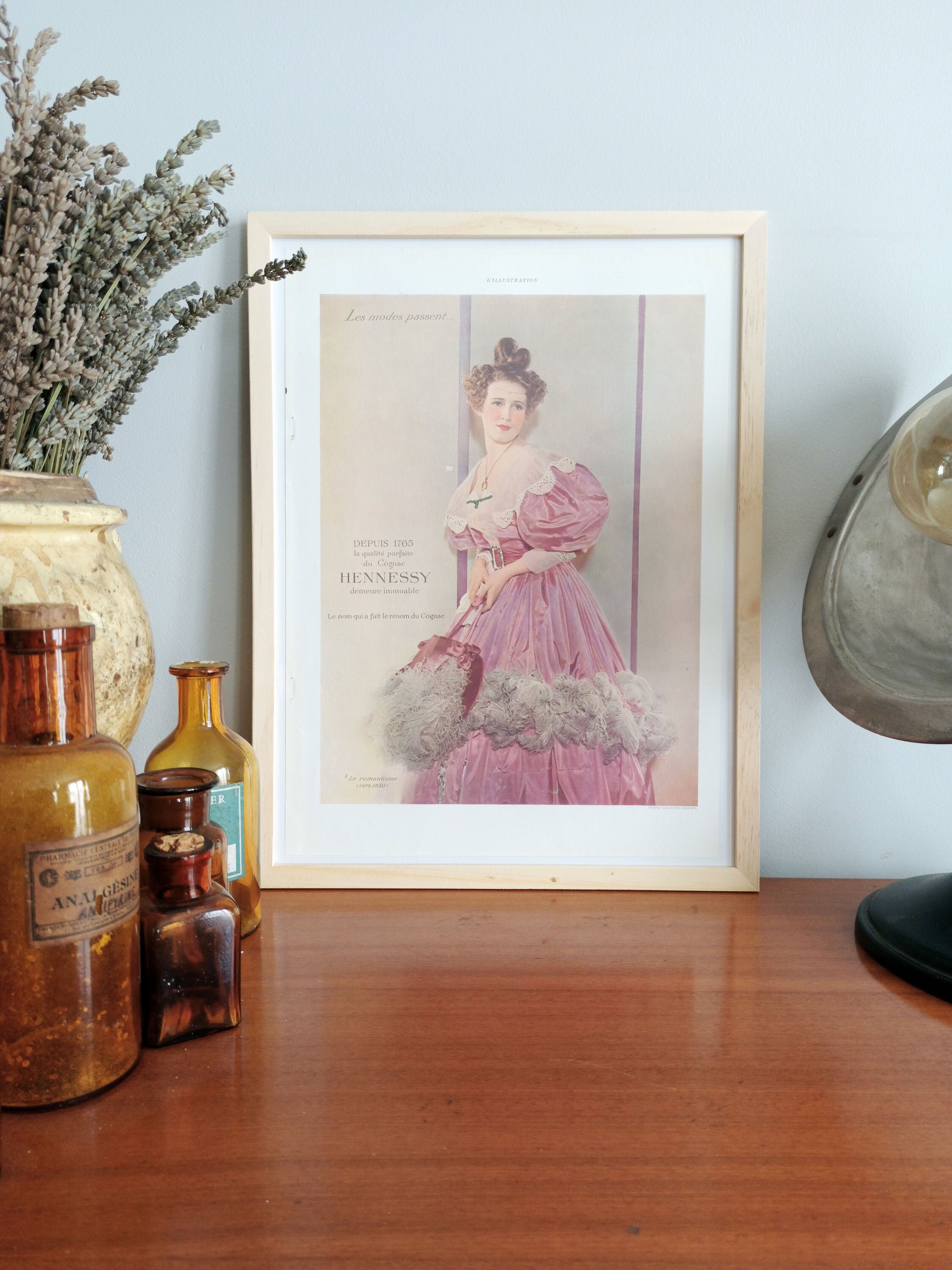 Rare & Authentique Affiche Vintage Années 30 - Hennessy Brandy -30x40cm Sans Cadre Décoration Murale