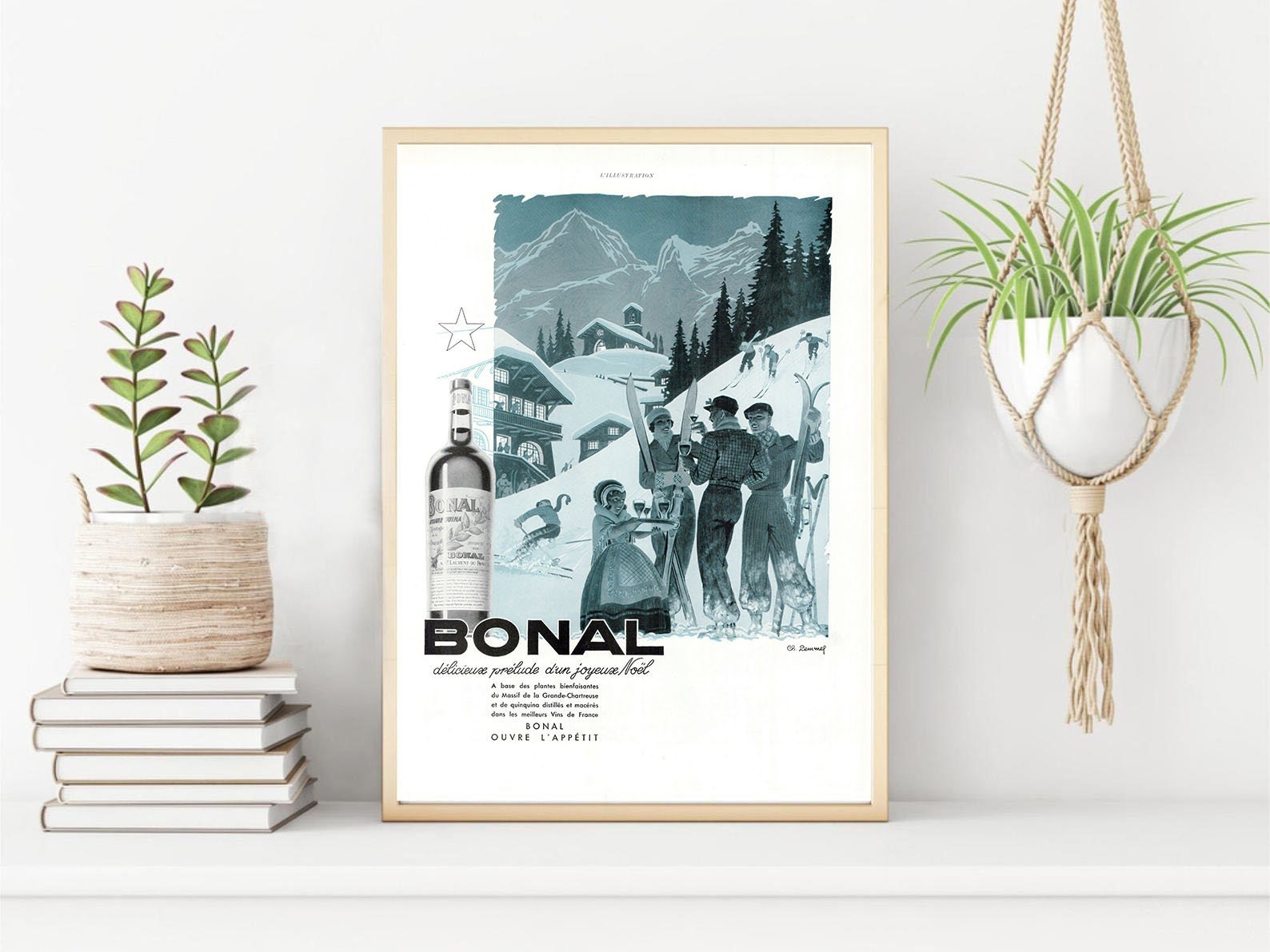 Rare & Authentique Affiche Vintage Années 30- Bonal -30x40cm-Sans Cadre - Décoration Murale Idée Cad