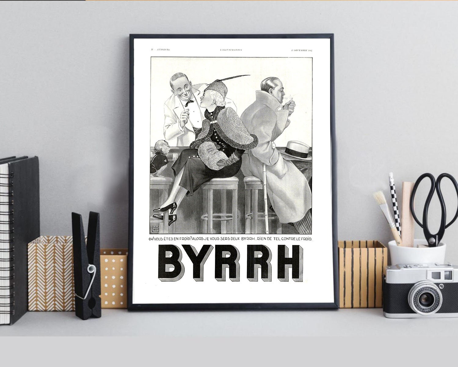 Rare & Authentique Affiche Vintage Années 30 - Byrrh -30x40cm Sans Cadre Décoration Murale Idée Cade