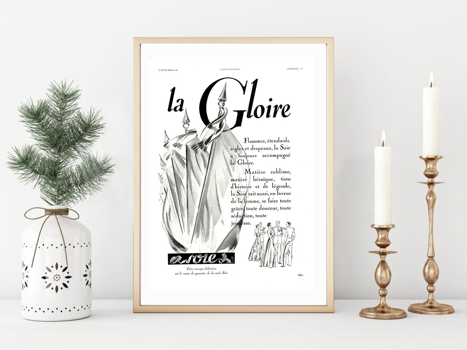 Rare & Authentique Affiche Vintage Années 30 - Gloire -30x40cm-Sans Cadre- Décoration Murale Idée Ca