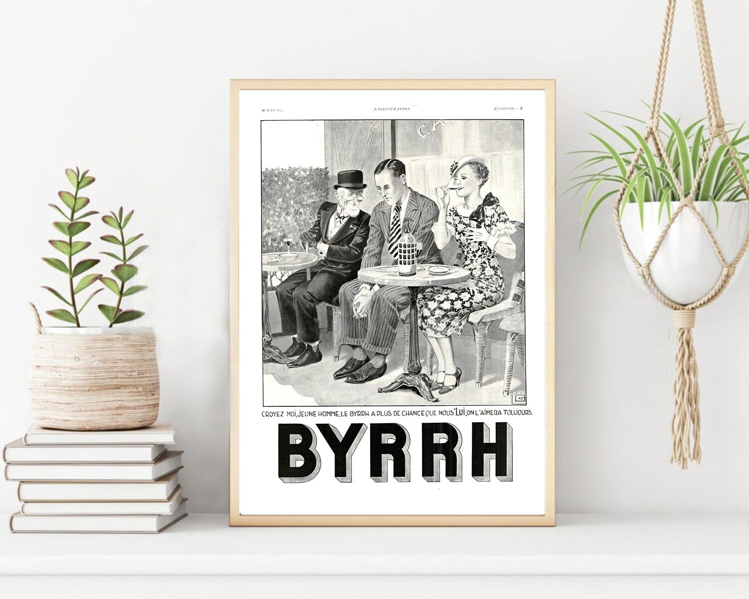 Rare & Authentique Affiche Vintage Années 30 - Byrrh -30x40cm Sans Cadre Décoration Murale Idée Cade