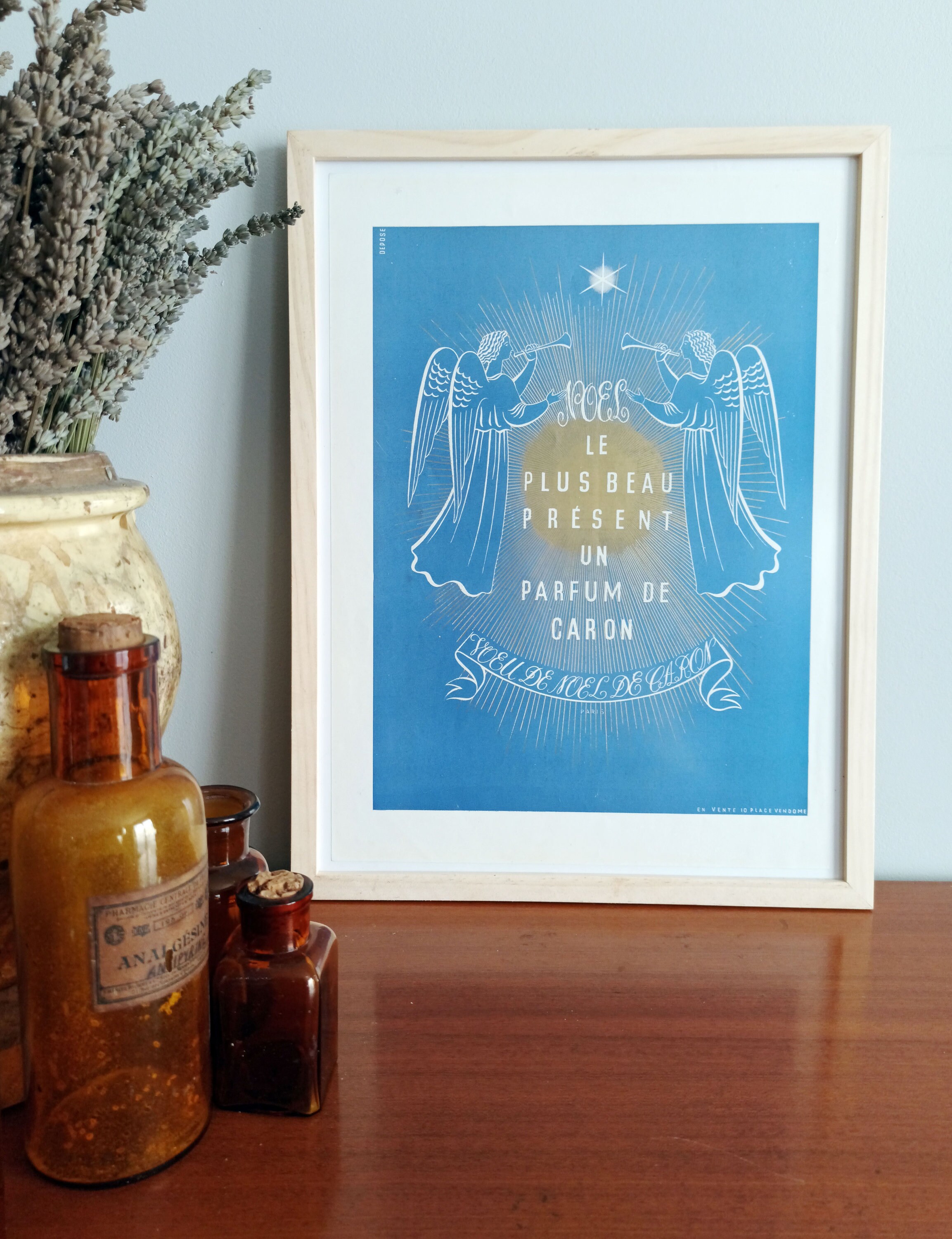 Affiche Vintage Originale Années 30 - Caron Paris Parfum -30x40cm-Sans Cadre- Décoration Murale Idée