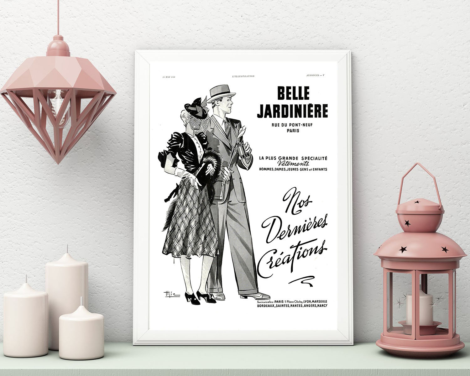 Rare & Authentique Affiche Vintage Années 30 - Belle Jardiniere -30x40cm-Sans Cadre- Décoration Mura